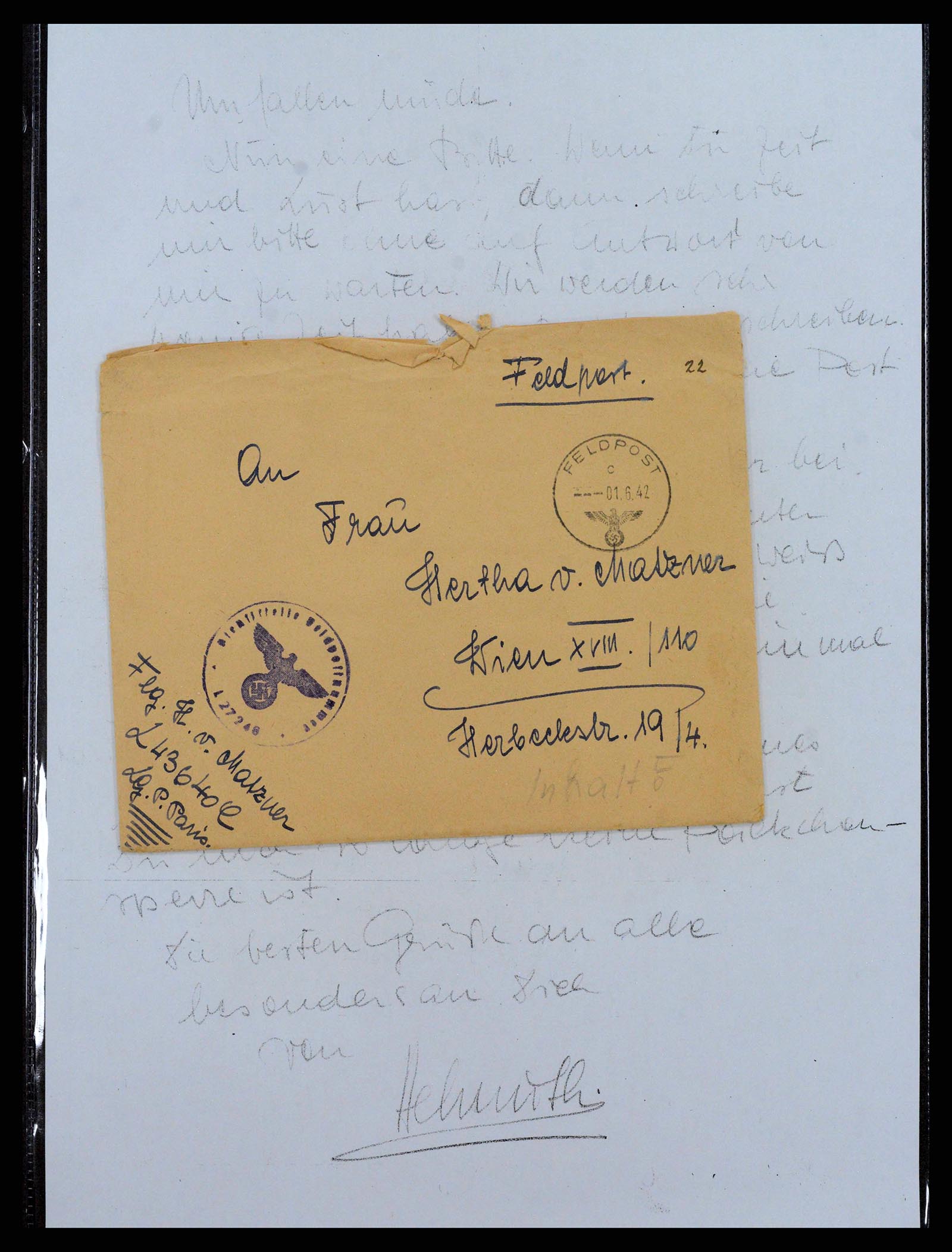 38646 0033 - Postzegelverzameling 38646 Duitsland brieven en kaarten 1940-1945.