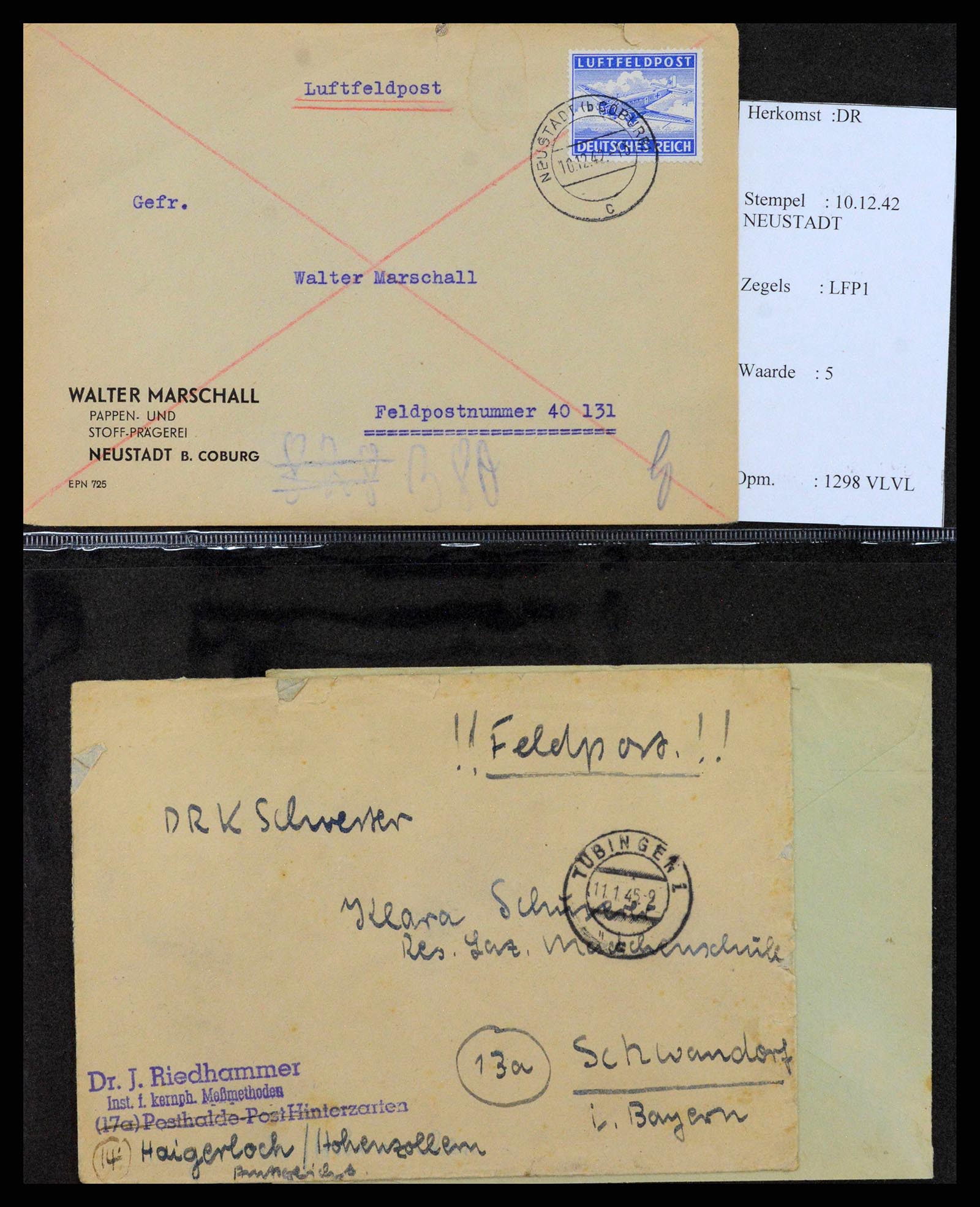 38646 0037 - Postzegelverzameling 38646 Duitsland brieven en kaarten 1940-1945.