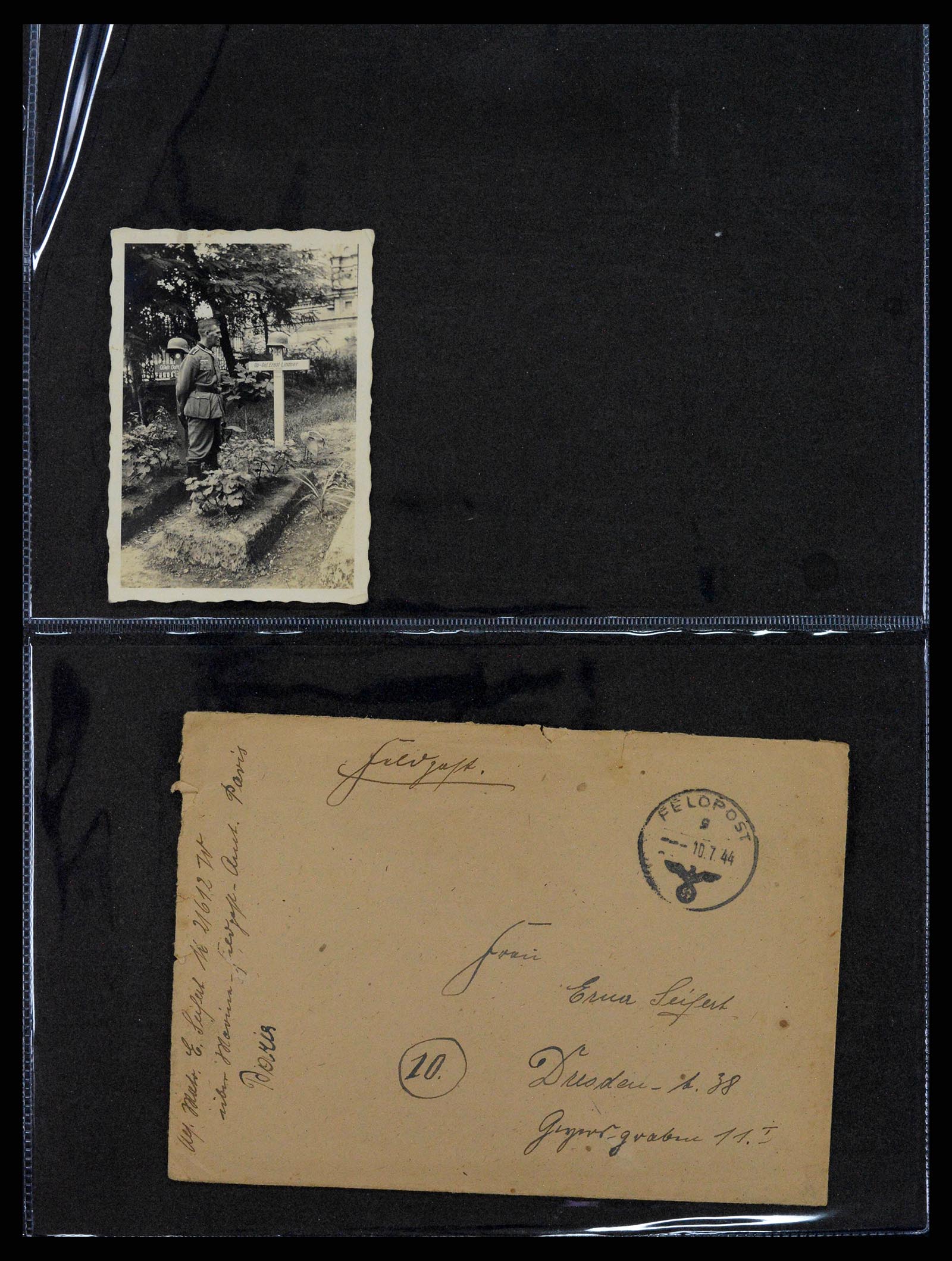 38646 0041 - Postzegelverzameling 38646 Duitsland brieven en kaarten 1940-1945.