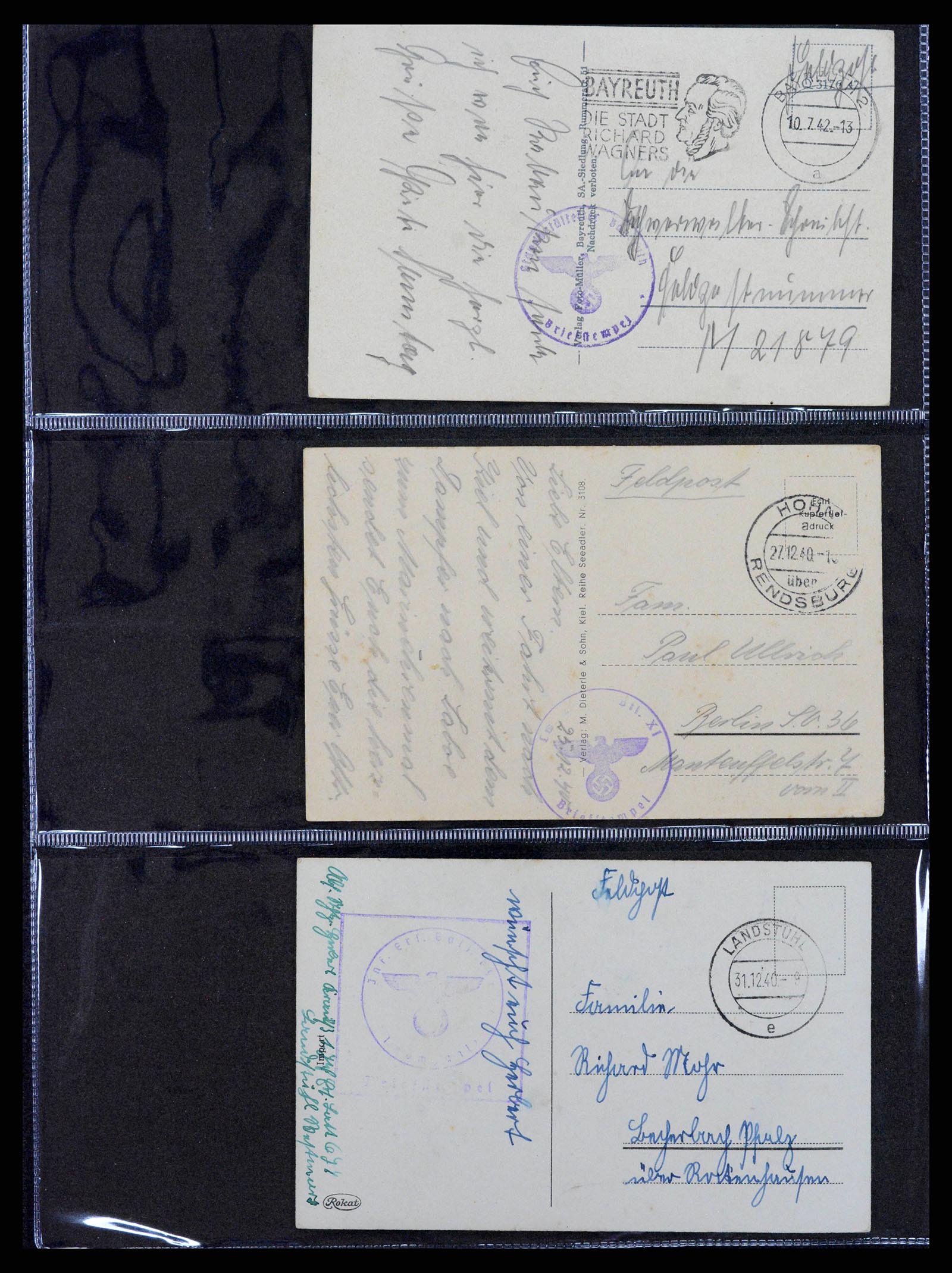 38646 0047 - Postzegelverzameling 38646 Duitsland brieven en kaarten 1940-1945.