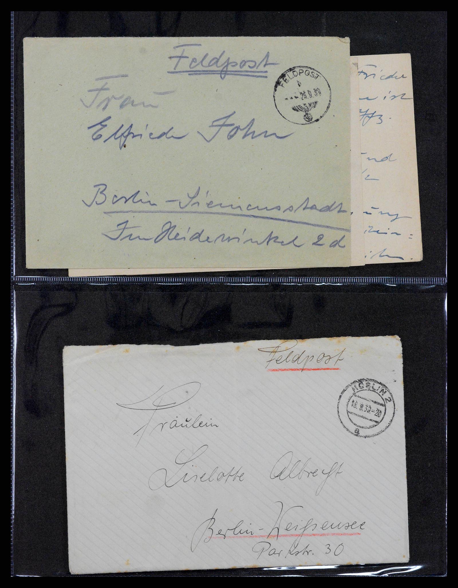 38646 0052 - Postzegelverzameling 38646 Duitsland brieven en kaarten 1940-1945.
