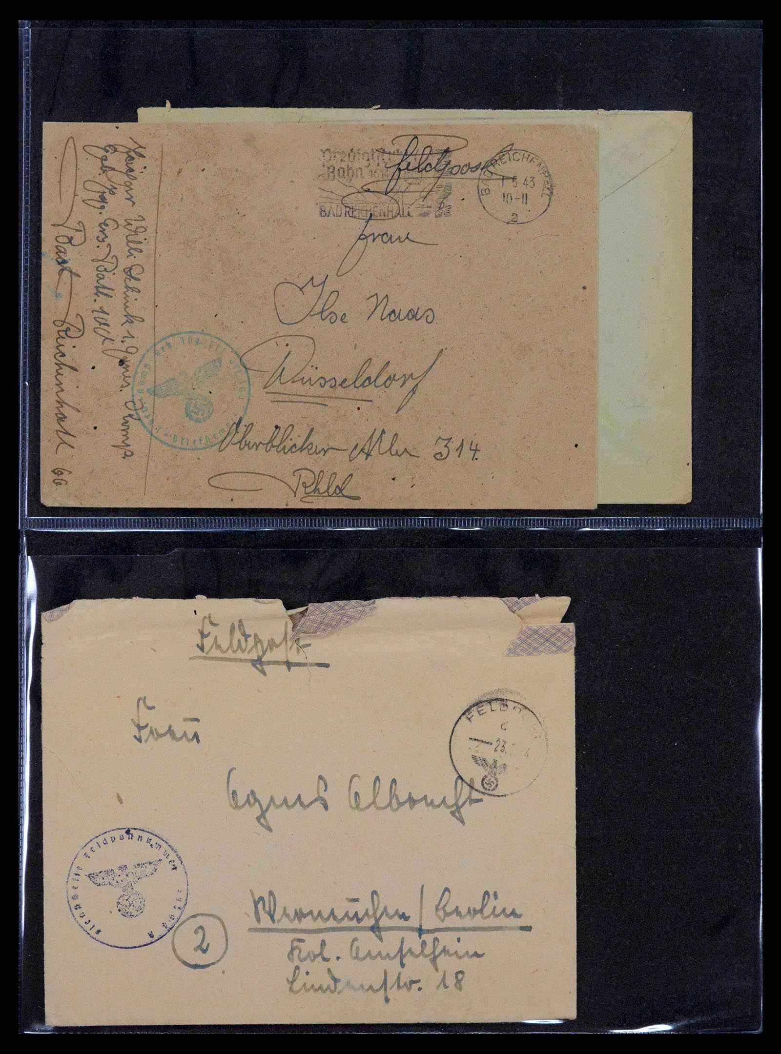 38646 0054 - Postzegelverzameling 38646 Duitsland brieven en kaarten 1940-1945.