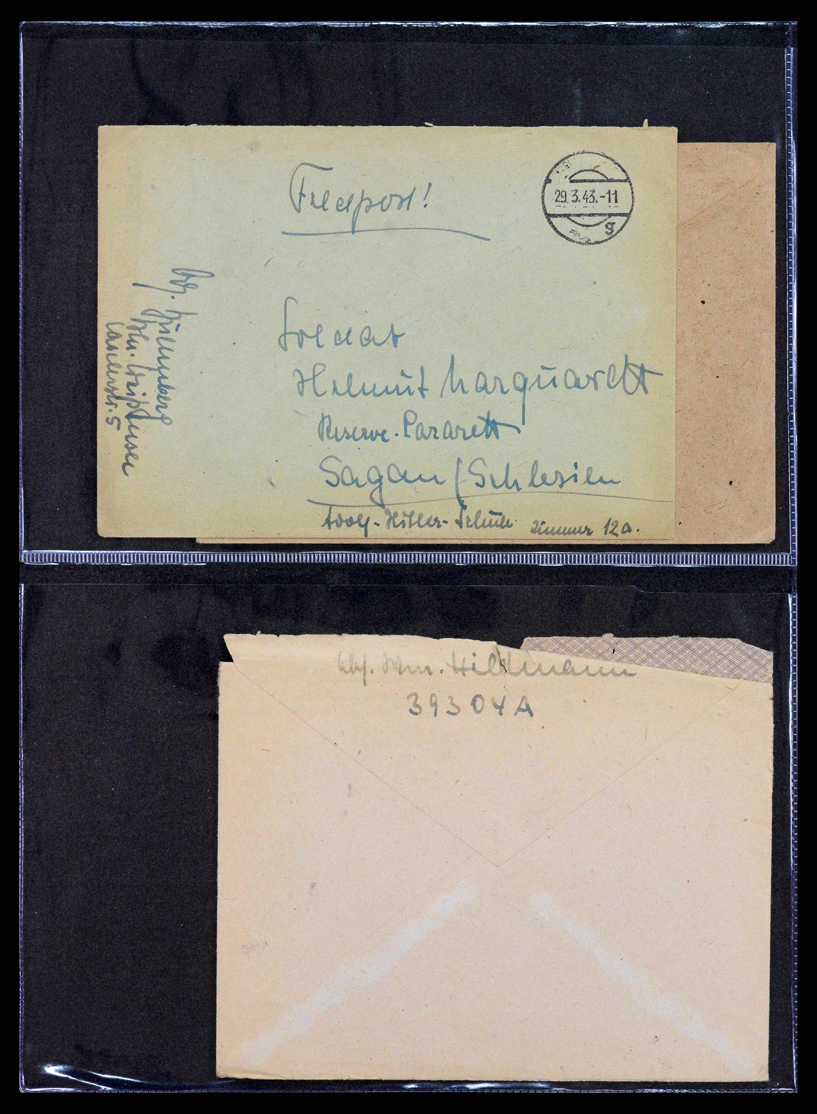 38646 0055 - Postzegelverzameling 38646 Duitsland brieven en kaarten 1940-1945.