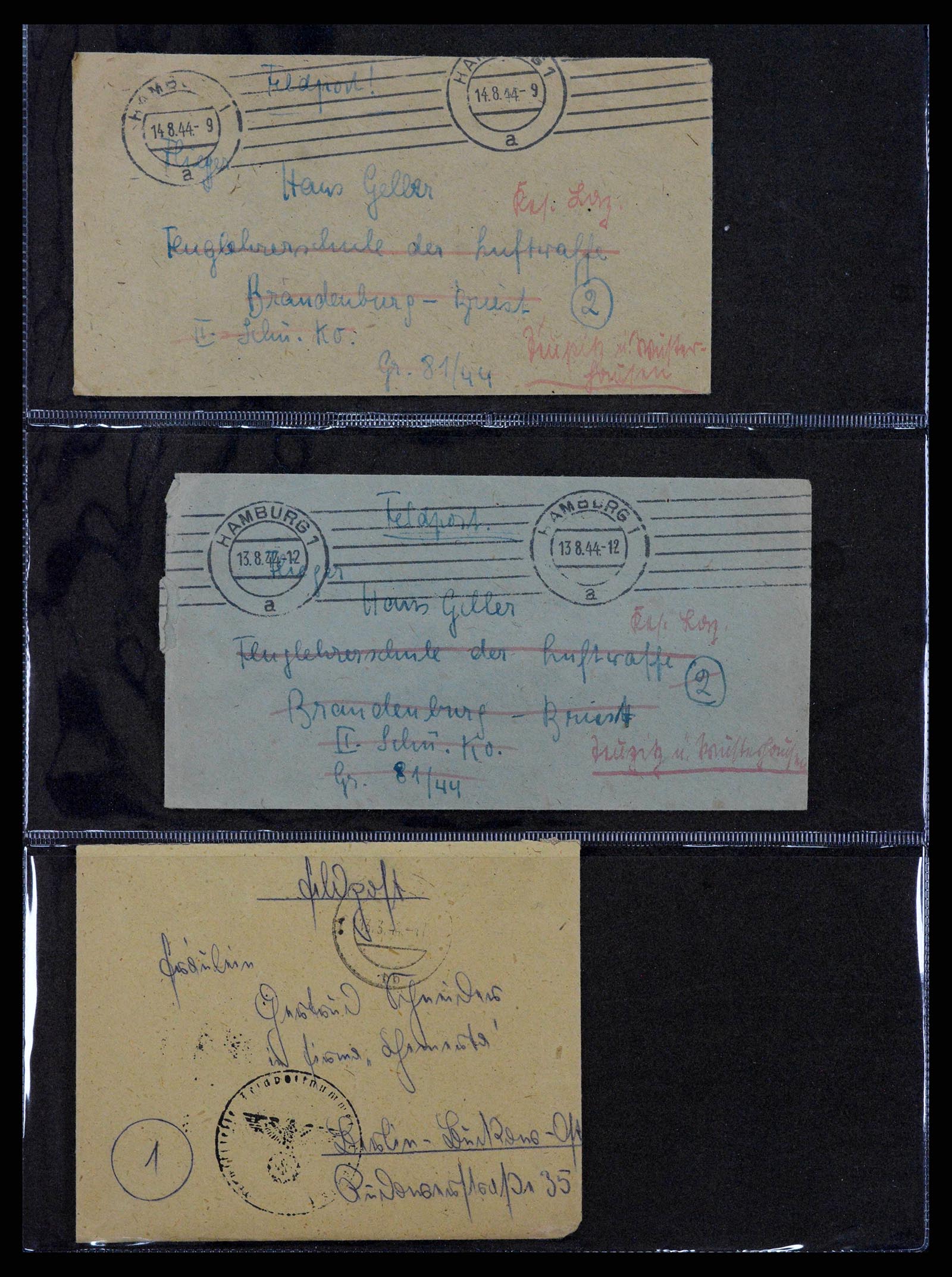 38646 0056 - Postzegelverzameling 38646 Duitsland brieven en kaarten 1940-1945.