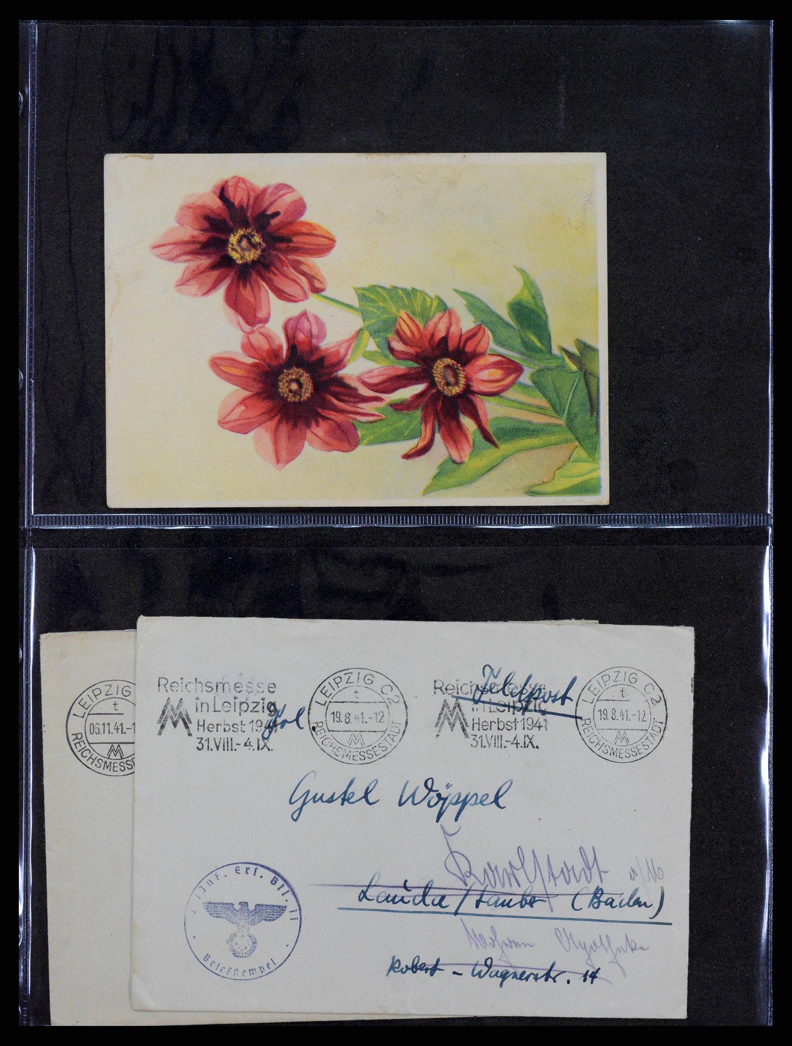38646 0058 - Postzegelverzameling 38646 Duitsland brieven en kaarten 1940-1945.