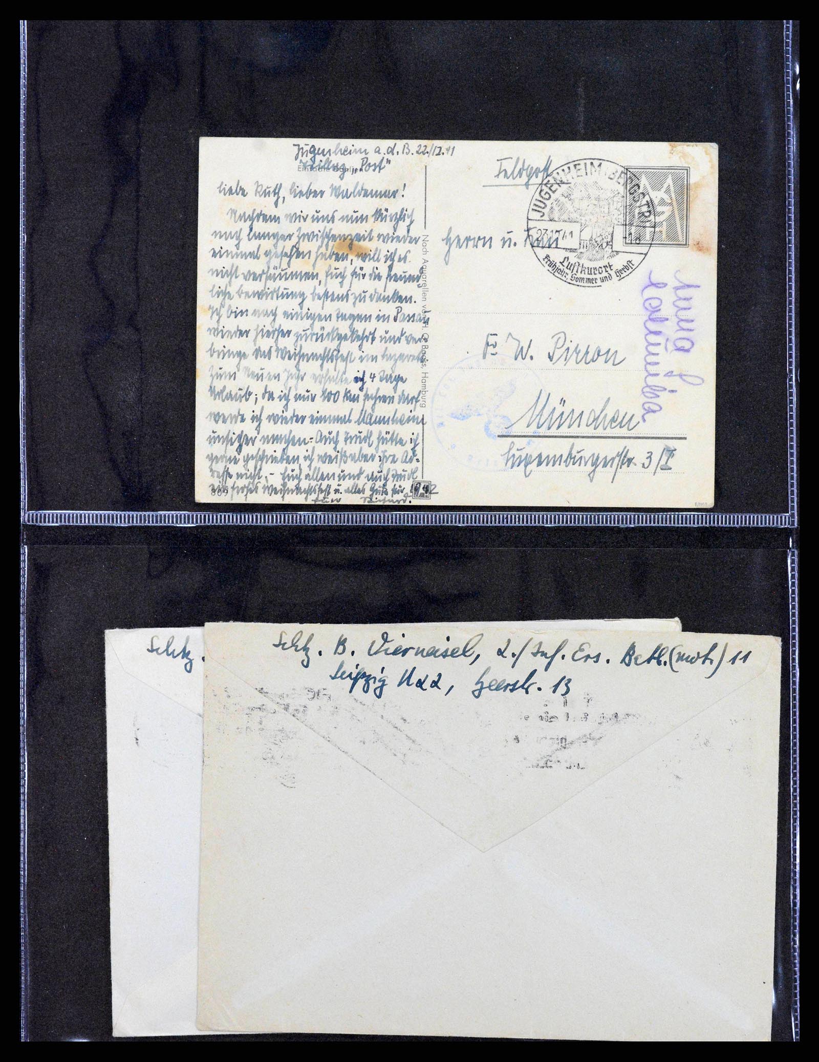 38646 0059 - Postzegelverzameling 38646 Duitsland brieven en kaarten 1940-1945.