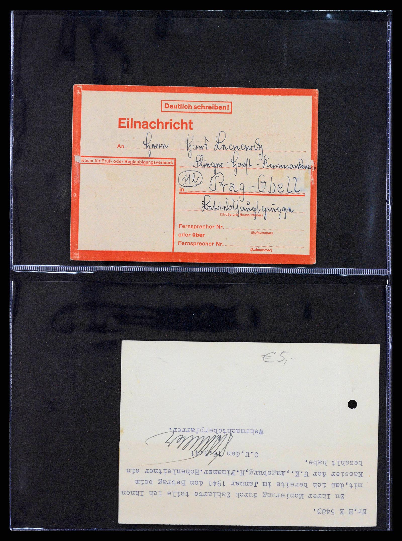 38646 0067 - Postzegelverzameling 38646 Duitsland brieven en kaarten 1940-1945.