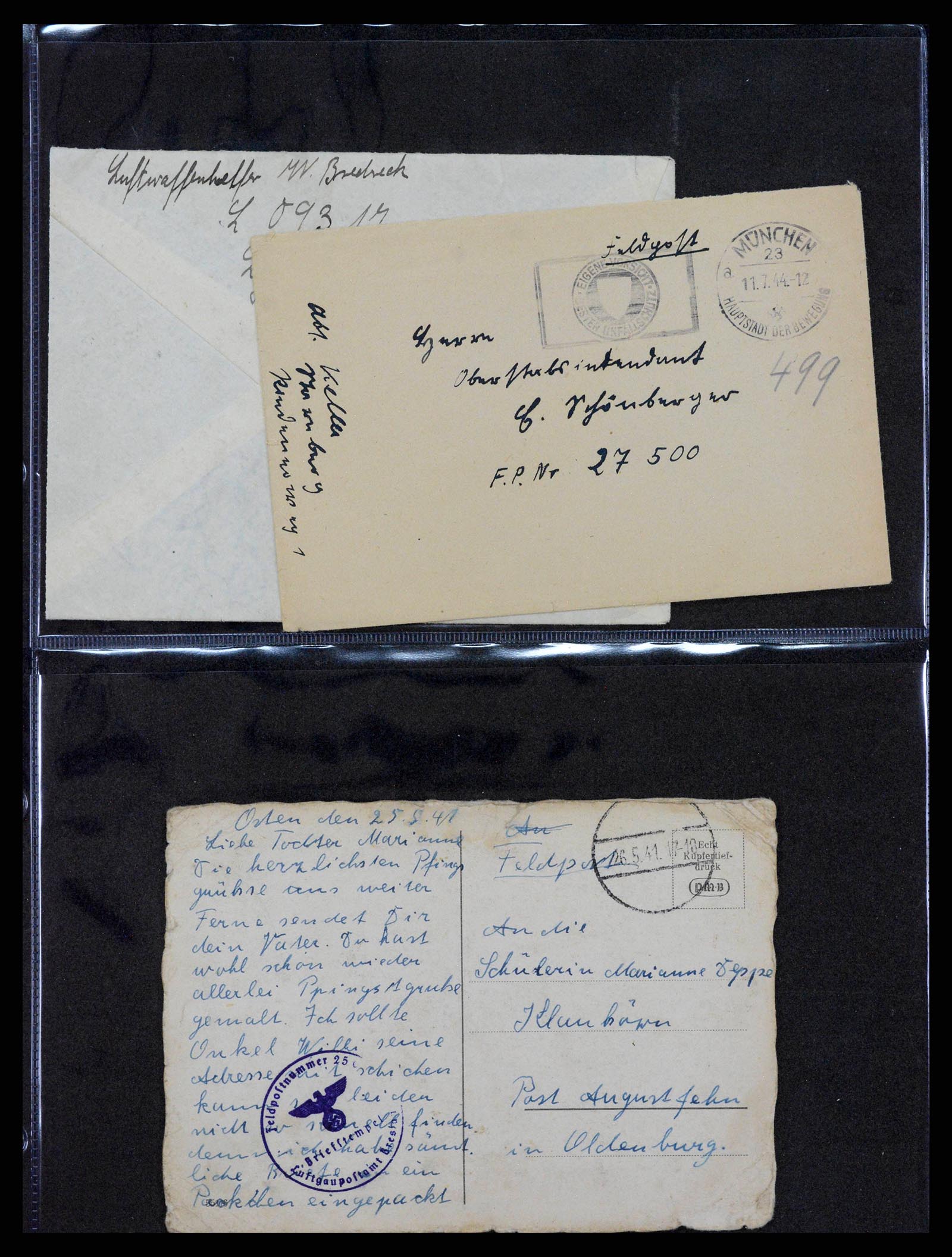 38646 0068 - Postzegelverzameling 38646 Duitsland brieven en kaarten 1940-1945.