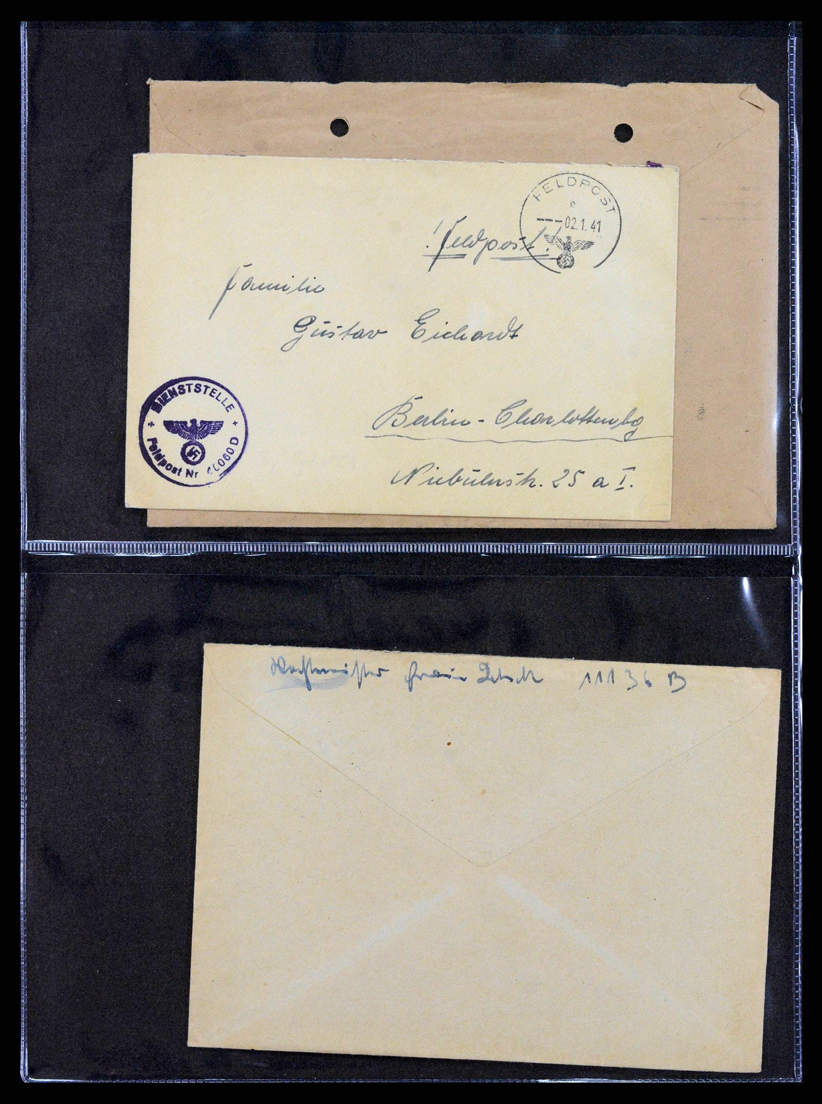 38646 0071 - Postzegelverzameling 38646 Duitsland brieven en kaarten 1940-1945.