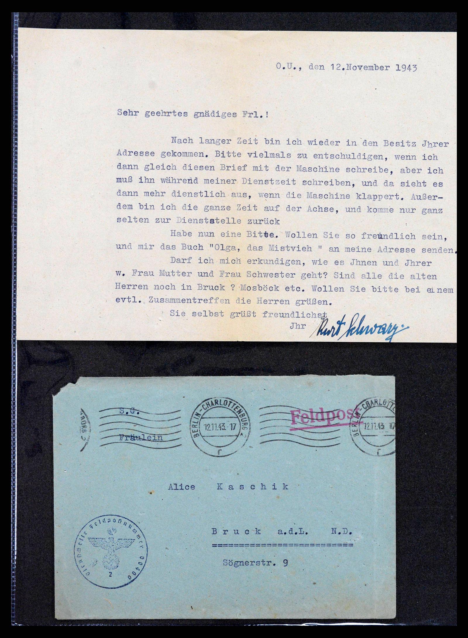 38646 0072 - Postzegelverzameling 38646 Duitsland brieven en kaarten 1940-1945.