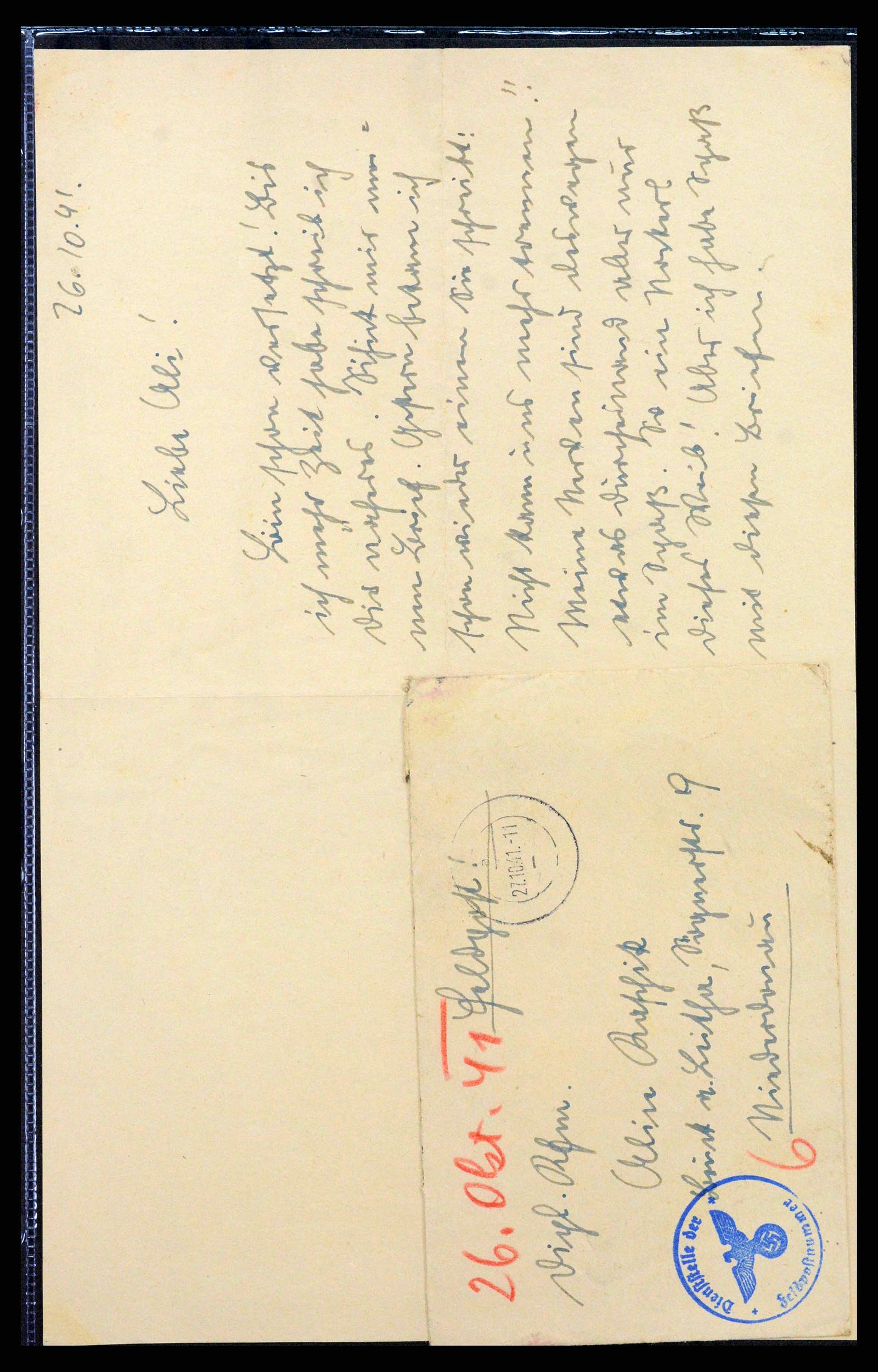 38646 0074 - Postzegelverzameling 38646 Duitsland brieven en kaarten 1940-1945.