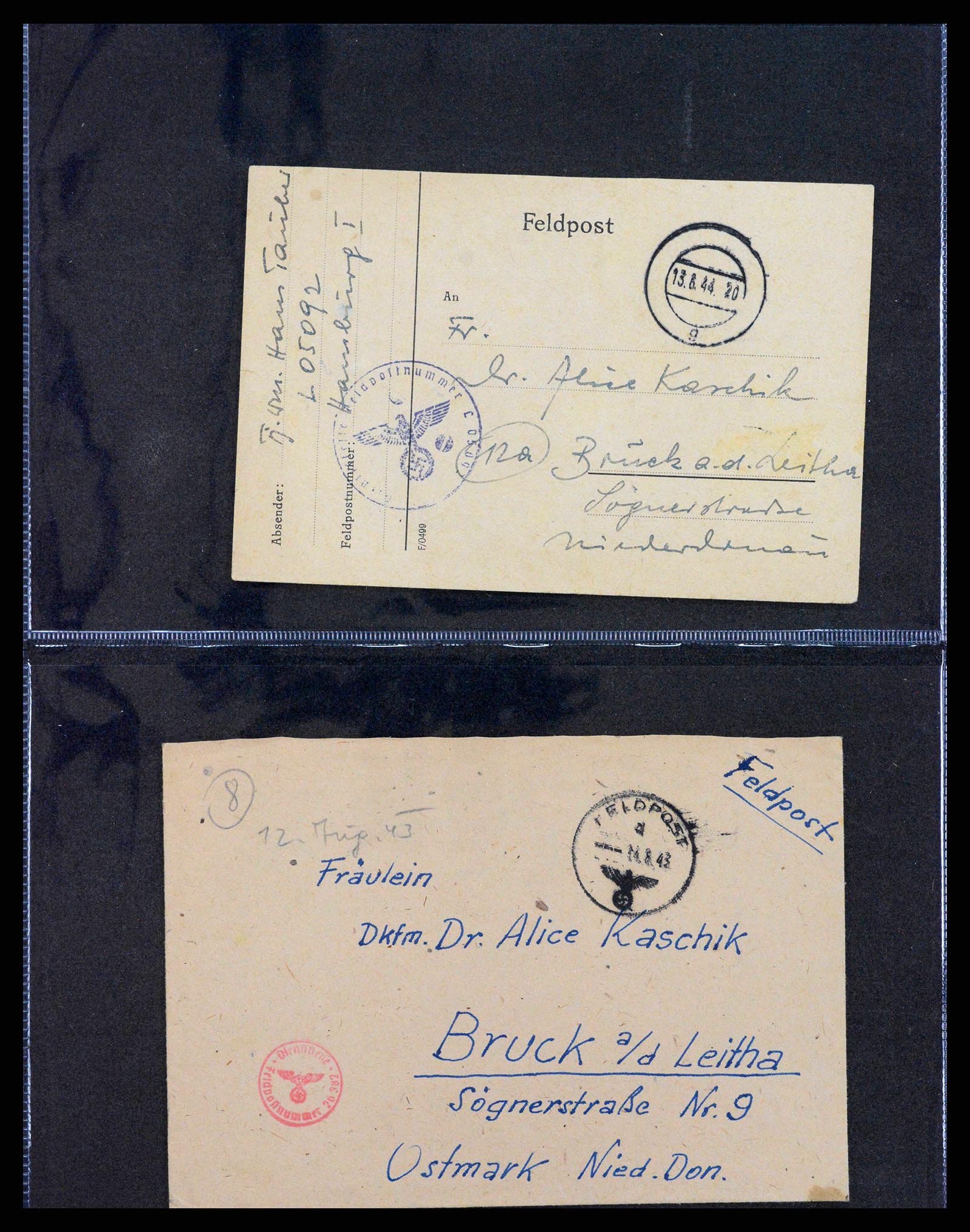 38646 0076 - Postzegelverzameling 38646 Duitsland brieven en kaarten 1940-1945.