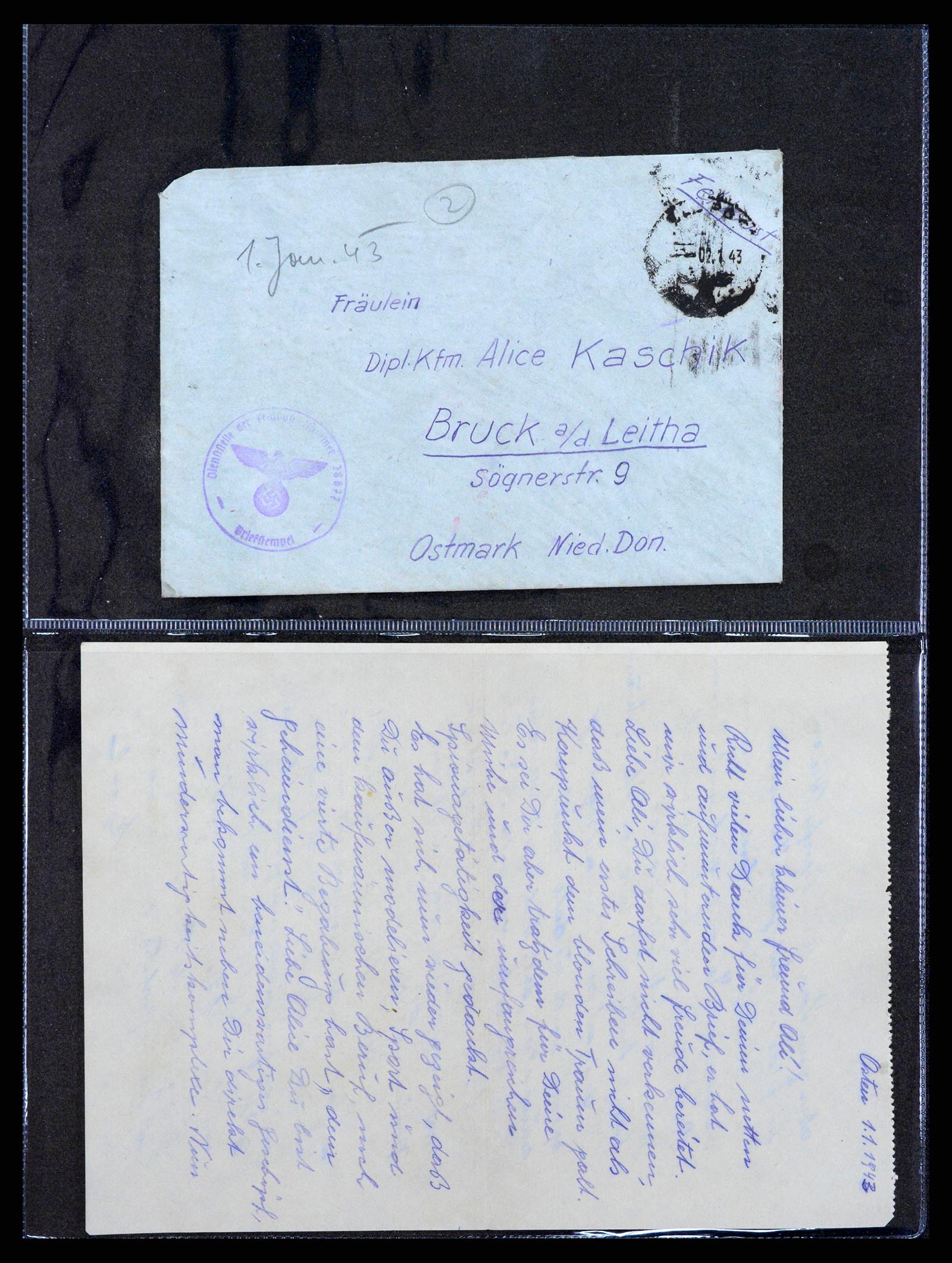 38646 0078 - Postzegelverzameling 38646 Duitsland brieven en kaarten 1940-1945.