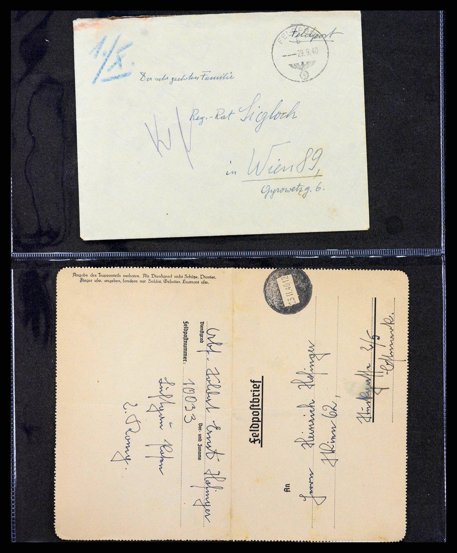 38646 0086 - Postzegelverzameling 38646 Duitsland brieven en kaarten 1940-1945.