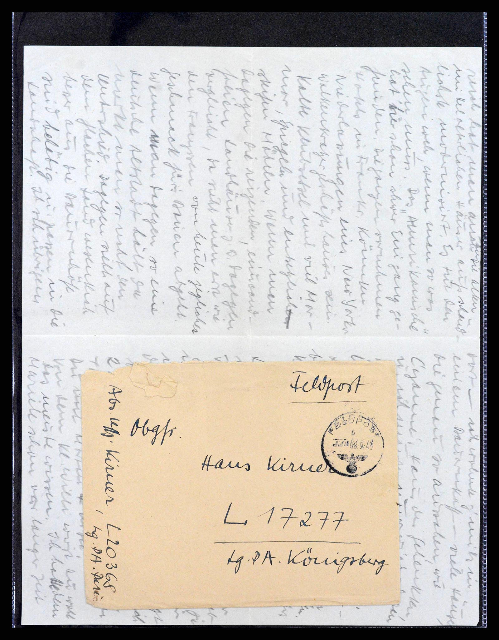 38646 0093 - Postzegelverzameling 38646 Duitsland brieven en kaarten 1940-1945.