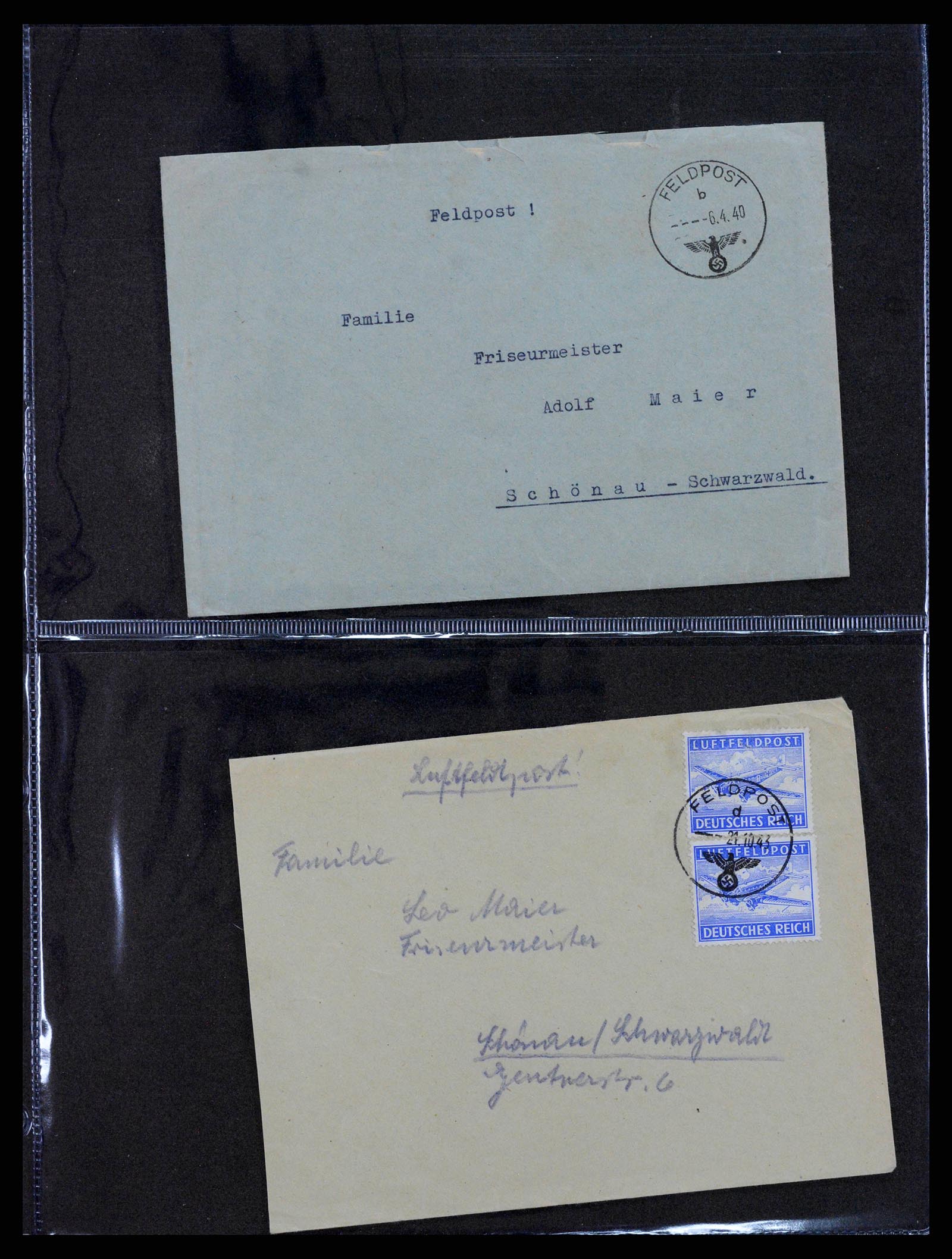 38646 0102 - Postzegelverzameling 38646 Duitsland brieven en kaarten 1940-1945.