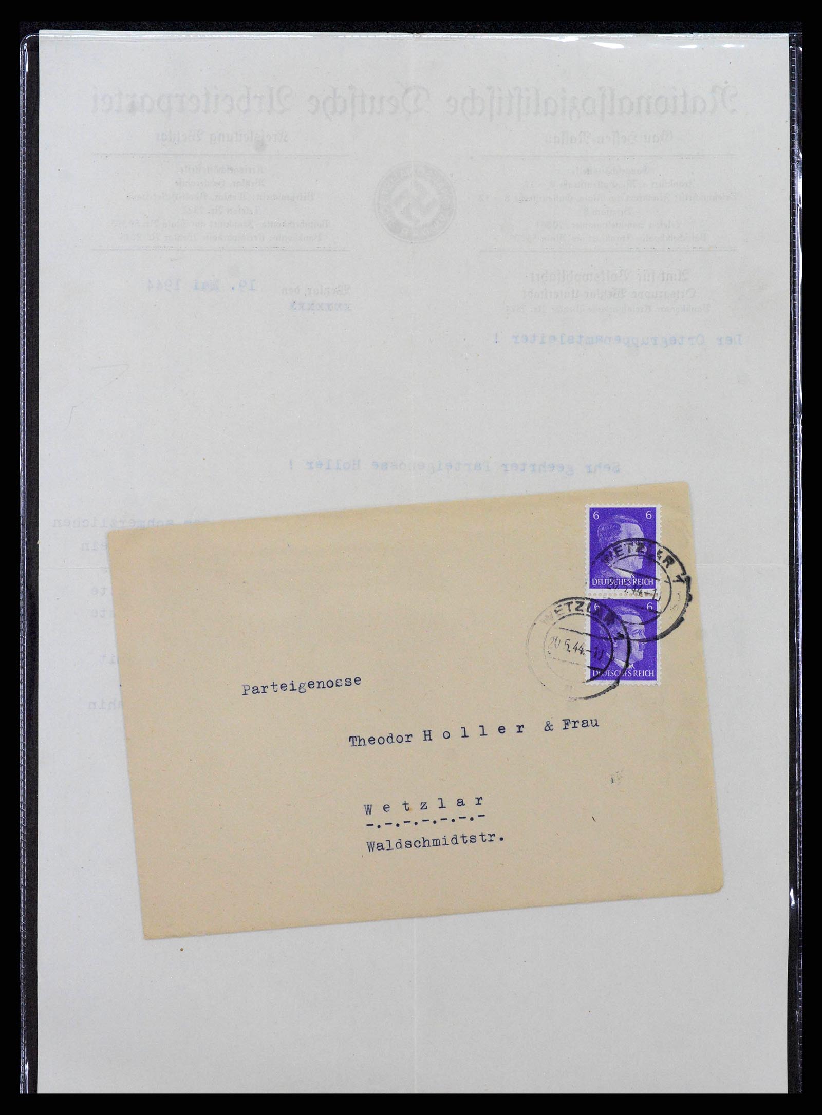 38646 0105 - Postzegelverzameling 38646 Duitsland brieven en kaarten 1940-1945.