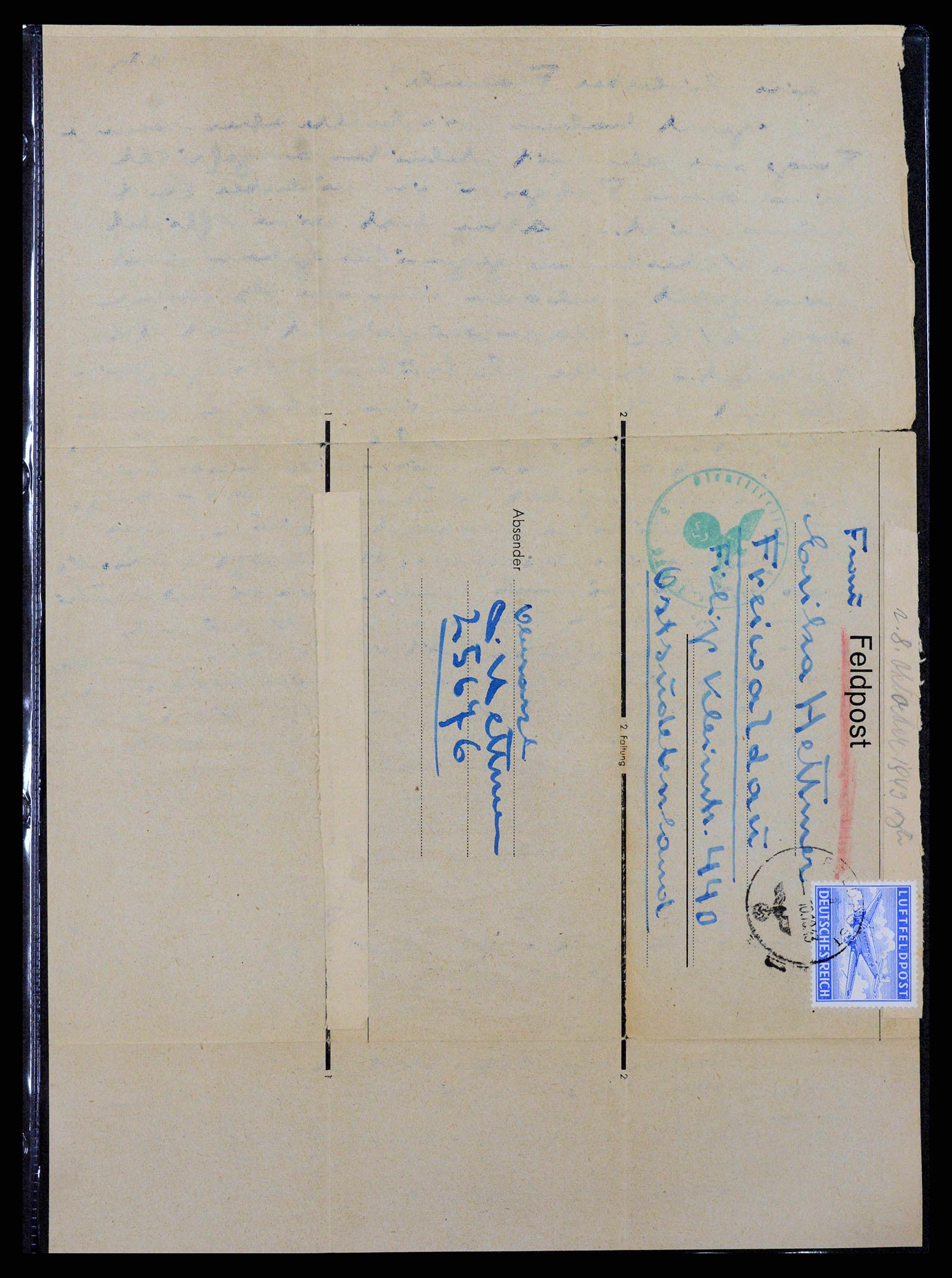 38646 0108 - Postzegelverzameling 38646 Duitsland brieven en kaarten 1940-1945.