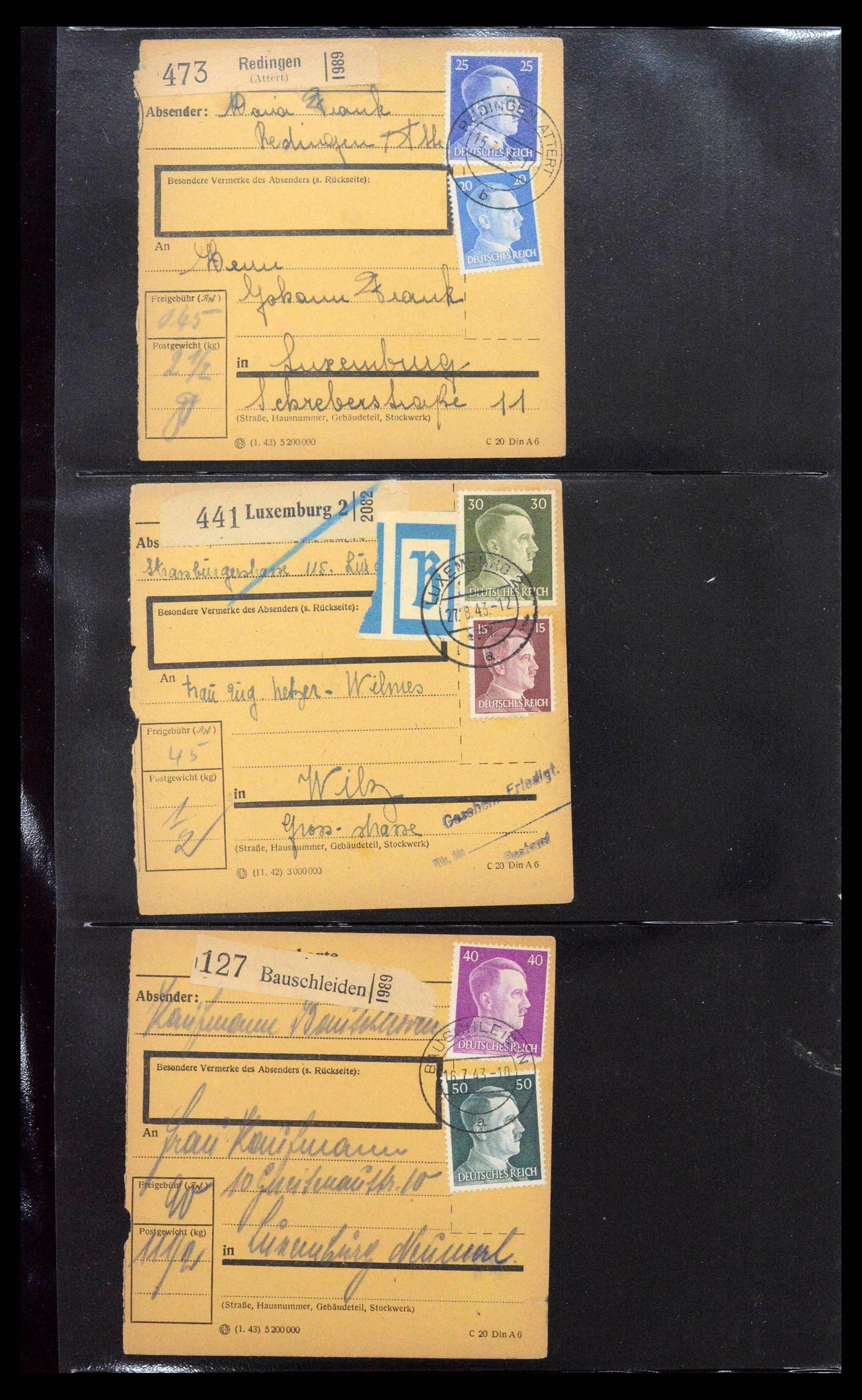38646 0113 - Postzegelverzameling 38646 Duitsland brieven en kaarten 1940-1945.