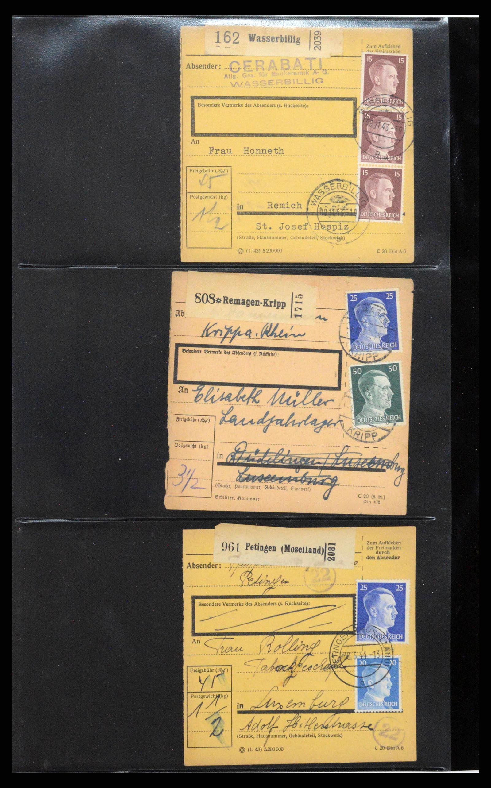 38646 0114 - Postzegelverzameling 38646 Duitsland brieven en kaarten 1940-1945.