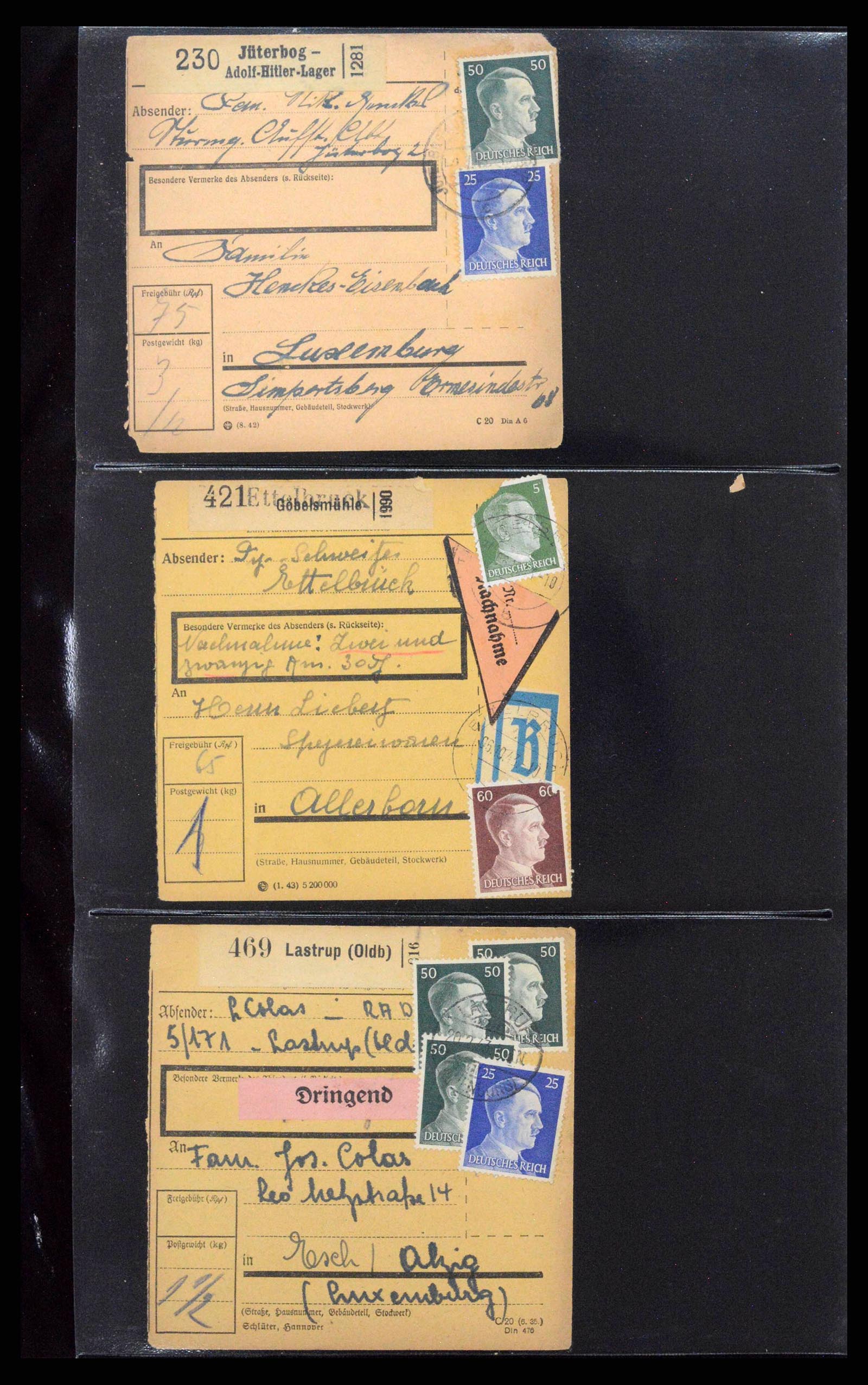 38646 0117 - Postzegelverzameling 38646 Duitsland brieven en kaarten 1940-1945.