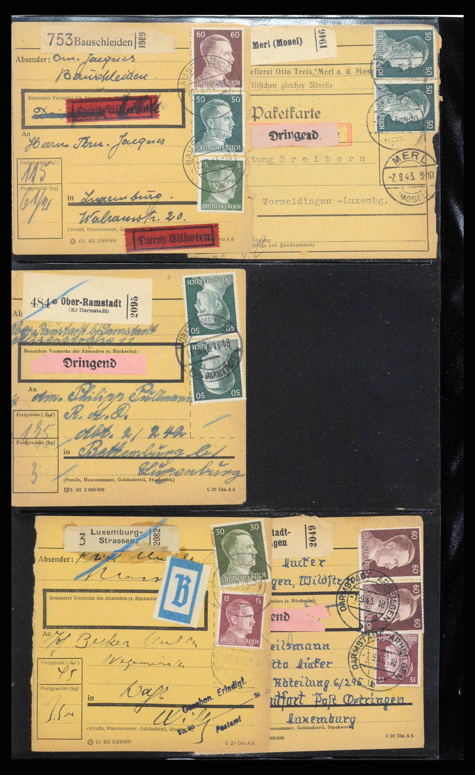 38646 0118 - Postzegelverzameling 38646 Duitsland brieven en kaarten 1940-1945.