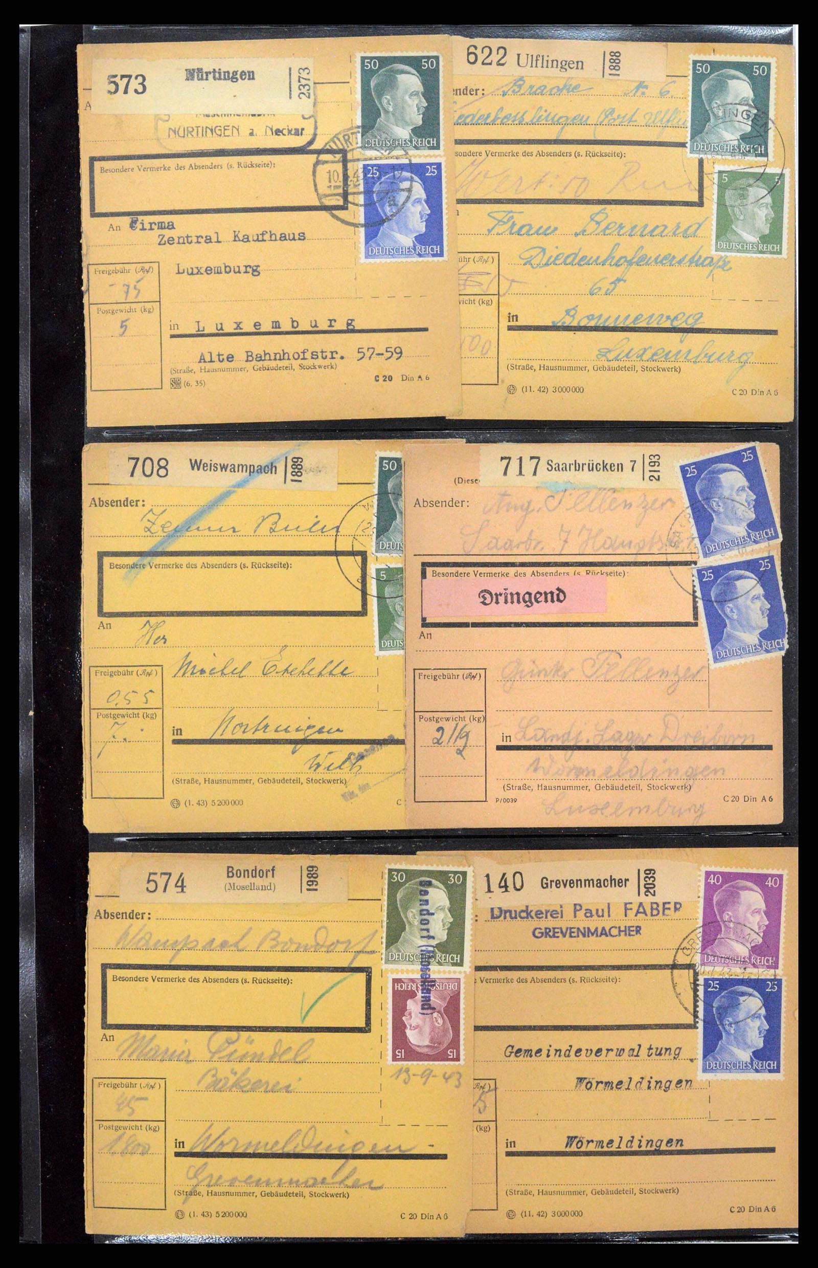 38646 0121 - Postzegelverzameling 38646 Duitsland brieven en kaarten 1940-1945.