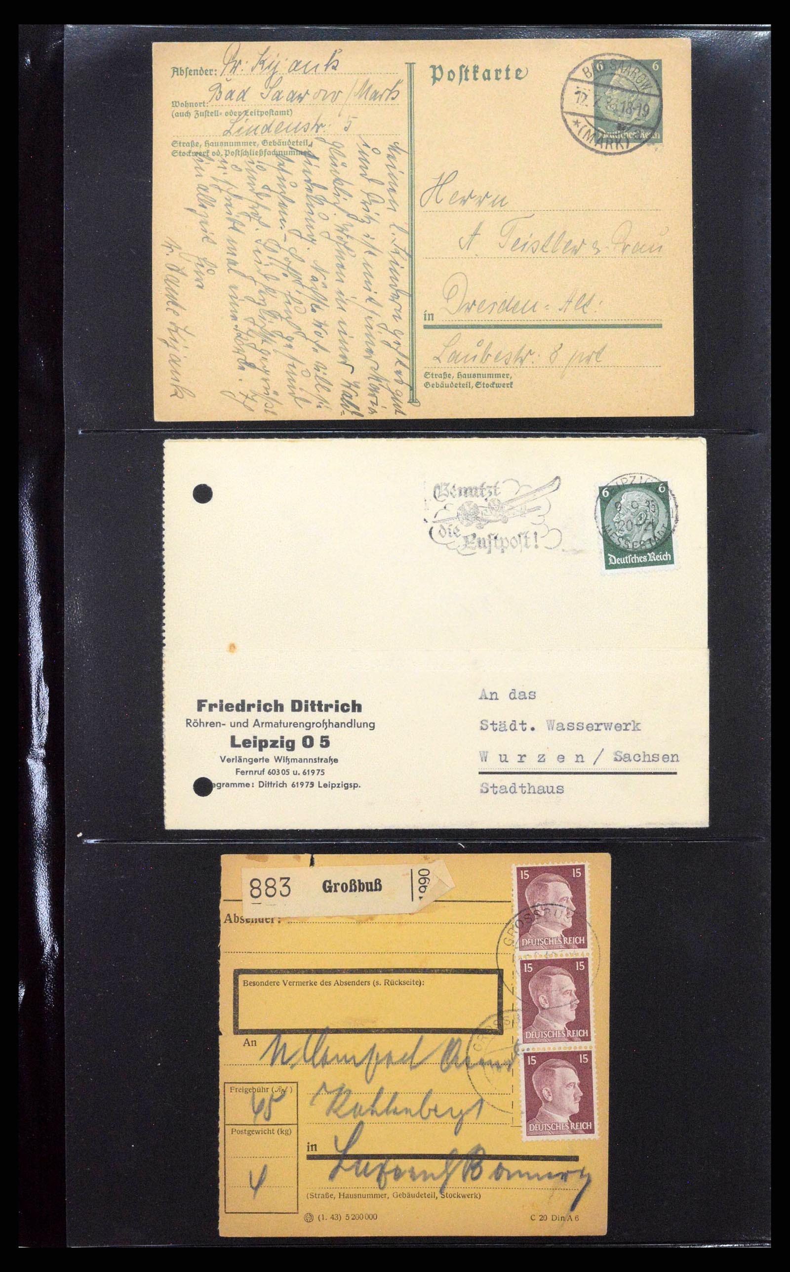 38646 0127 - Stamp collection 38646 Germany covers and cards 1940-1945.