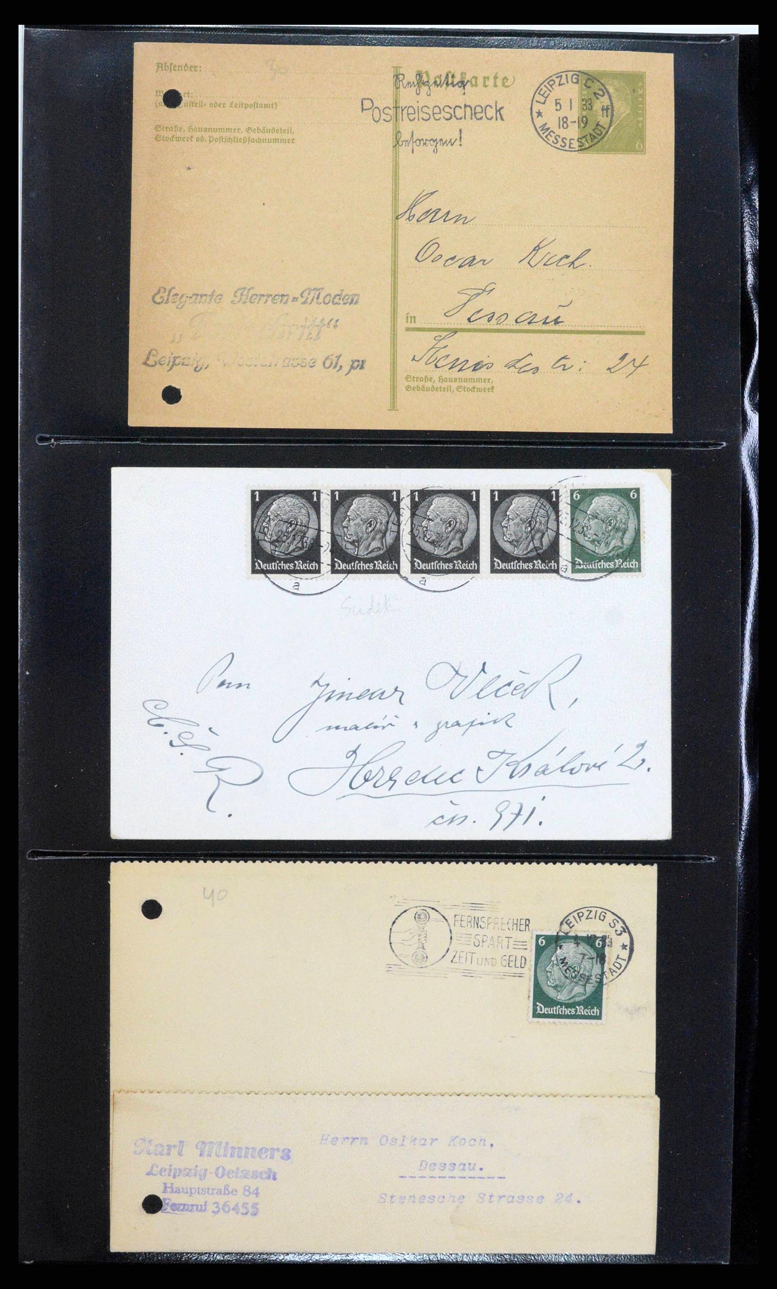 38646 0132 - Postzegelverzameling 38646 Duitsland brieven en kaarten 1940-1945.