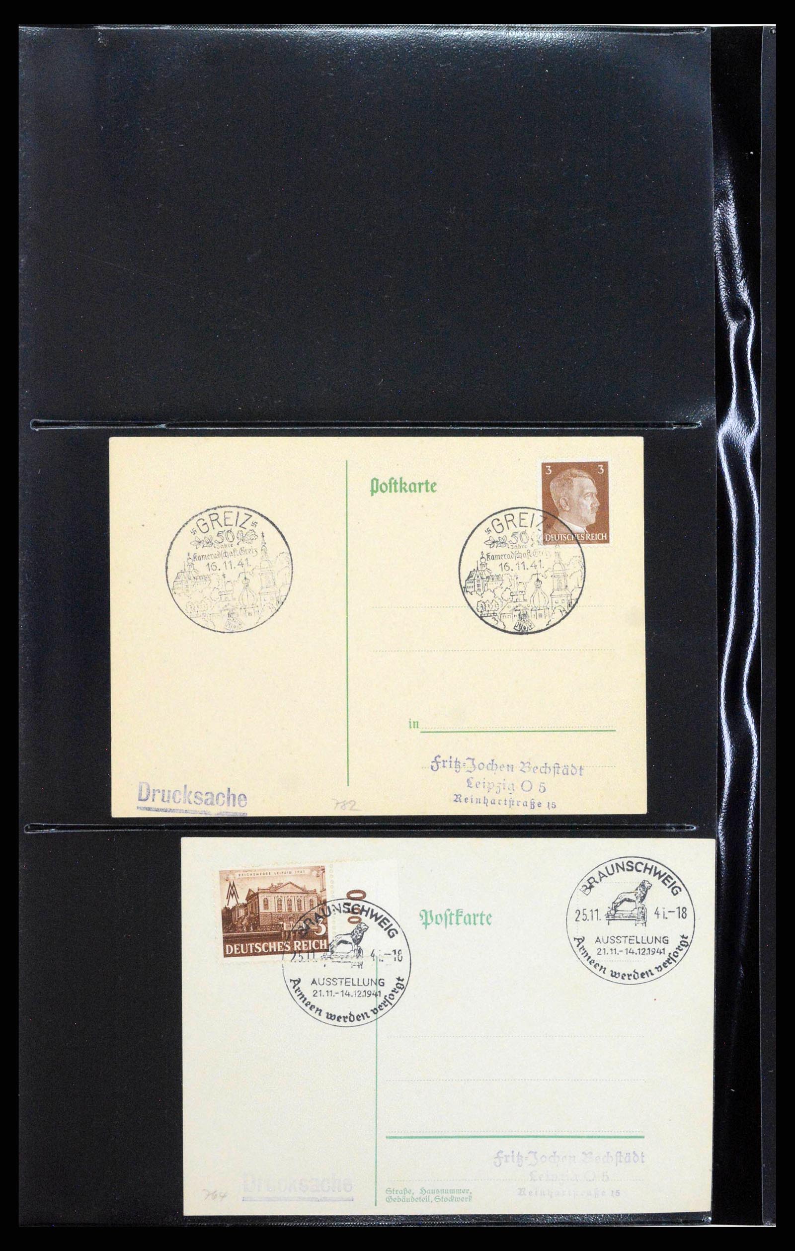 38646 0136 - Postzegelverzameling 38646 Duitsland brieven en kaarten 1940-1945.