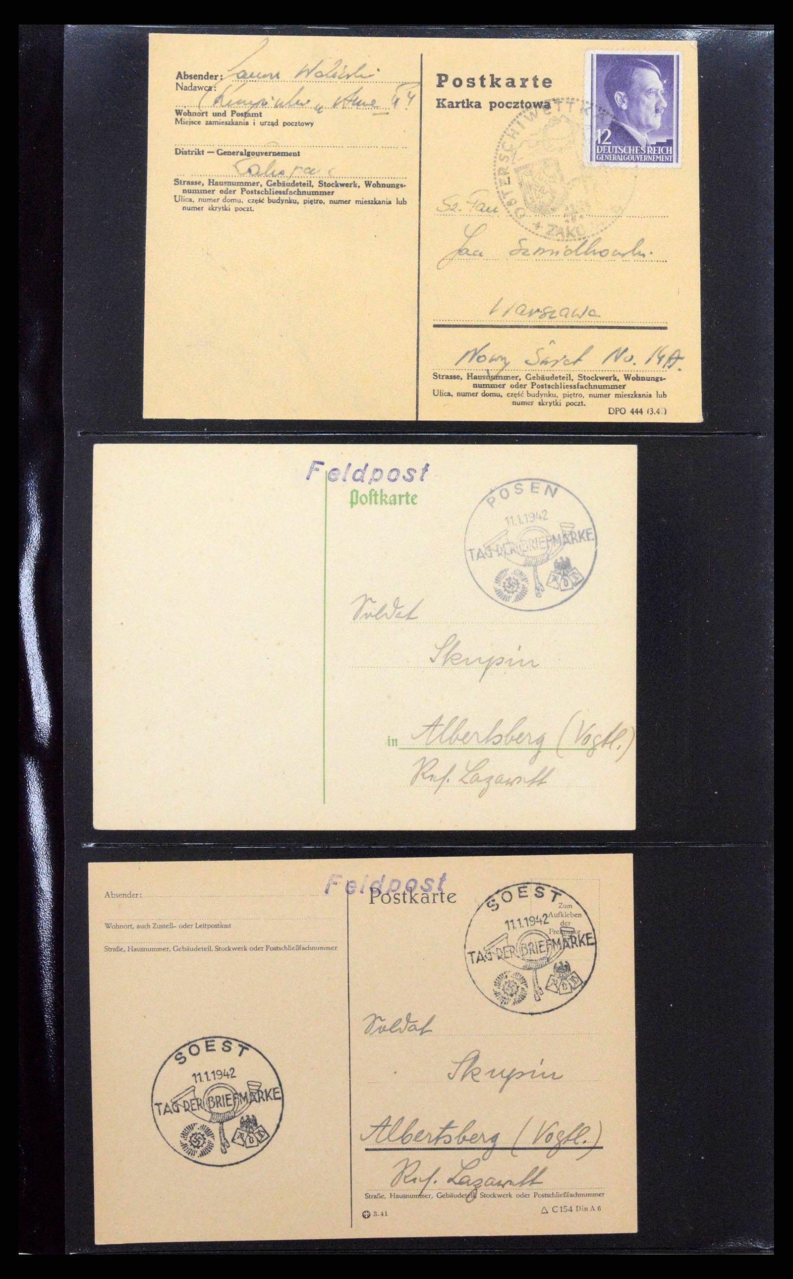 38646 0137 - Postzegelverzameling 38646 Duitsland brieven en kaarten 1940-1945.