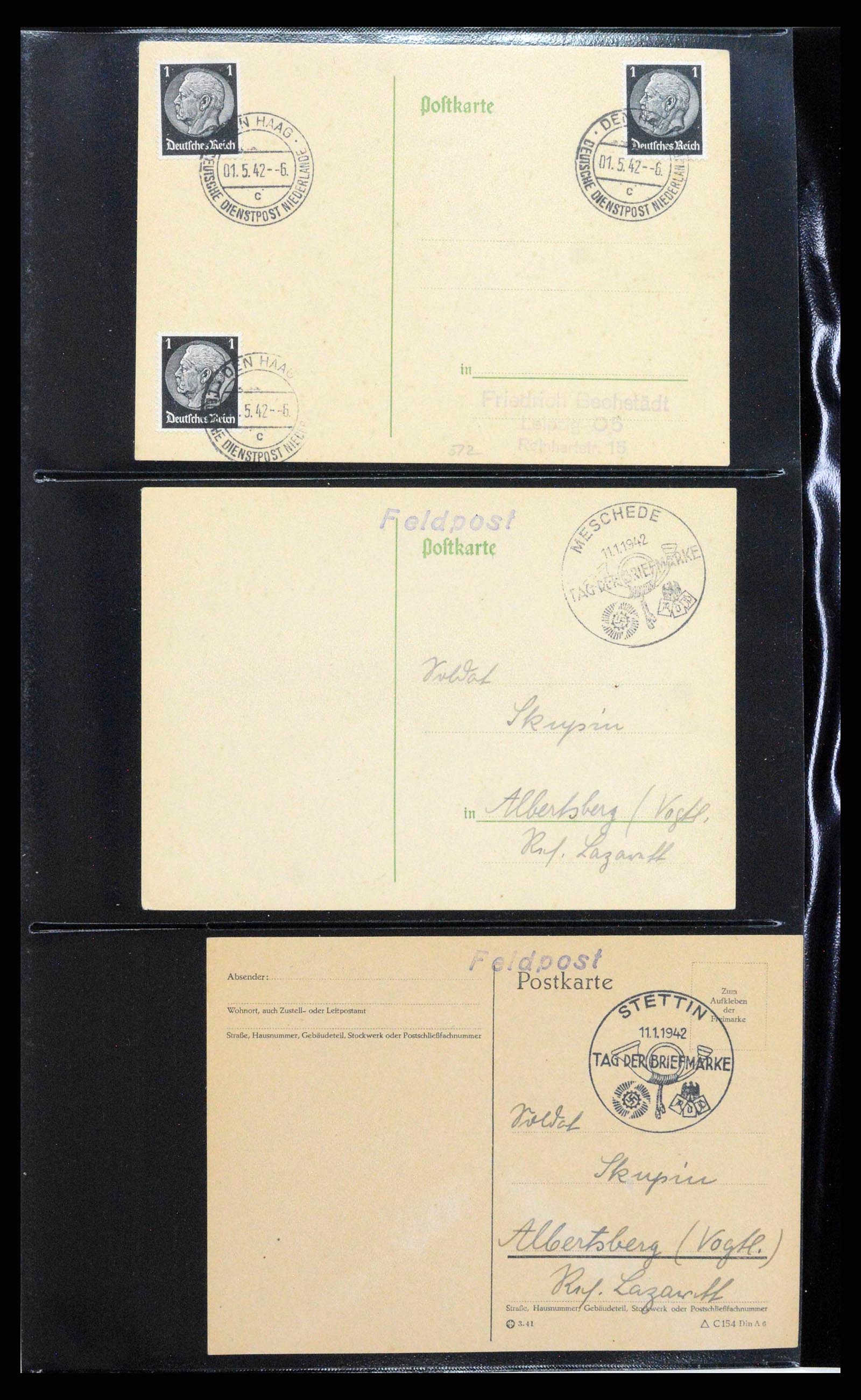 38646 0138 - Postzegelverzameling 38646 Duitsland brieven en kaarten 1940-1945.