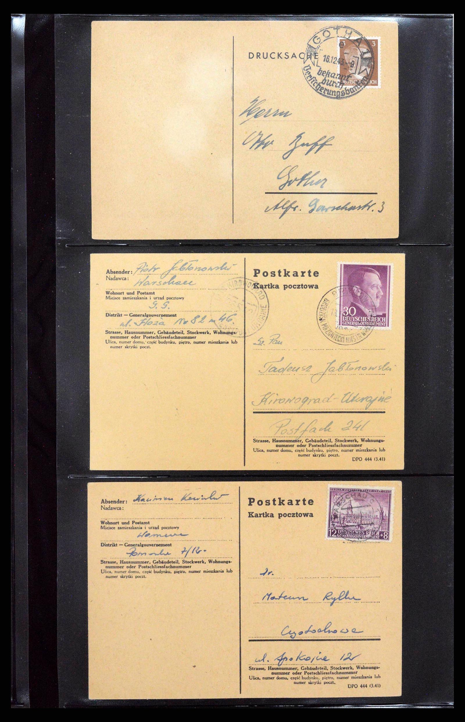 38646 0141 - Stamp collection 38646 Germany covers and cards 1940-1945.
