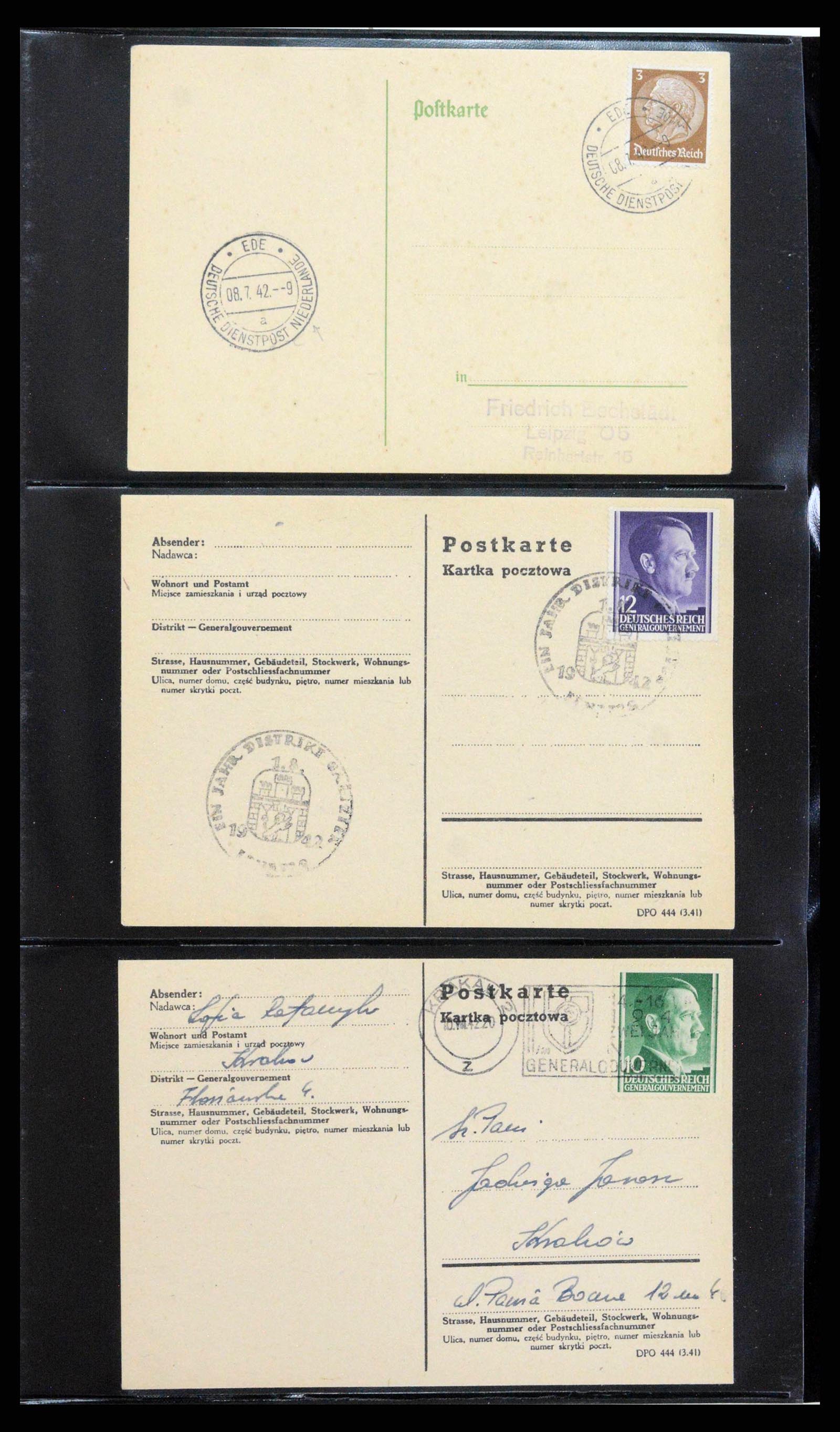 38646 0142 - Postzegelverzameling 38646 Duitsland brieven en kaarten 1940-1945.