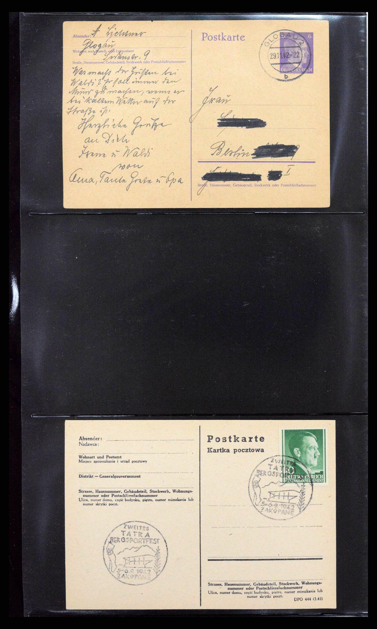 38646 0143 - Postzegelverzameling 38646 Duitsland brieven en kaarten 1940-1945.