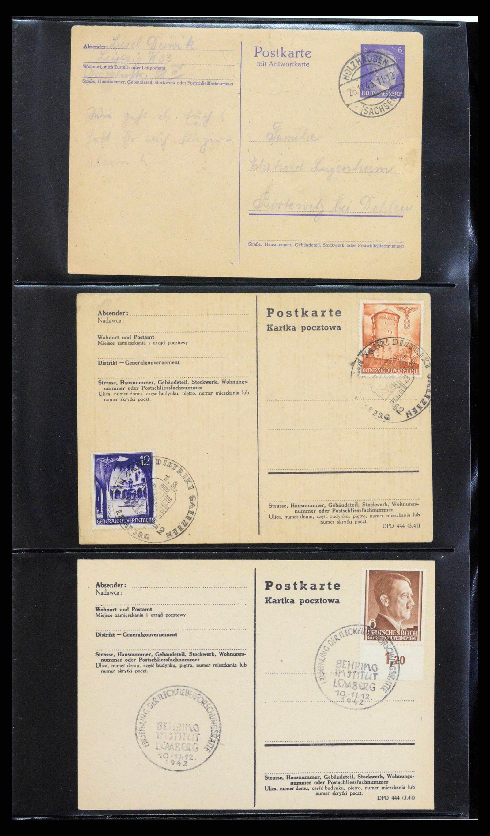 38646 0144 - Stamp collection 38646 Germany covers and cards 1940-1945.