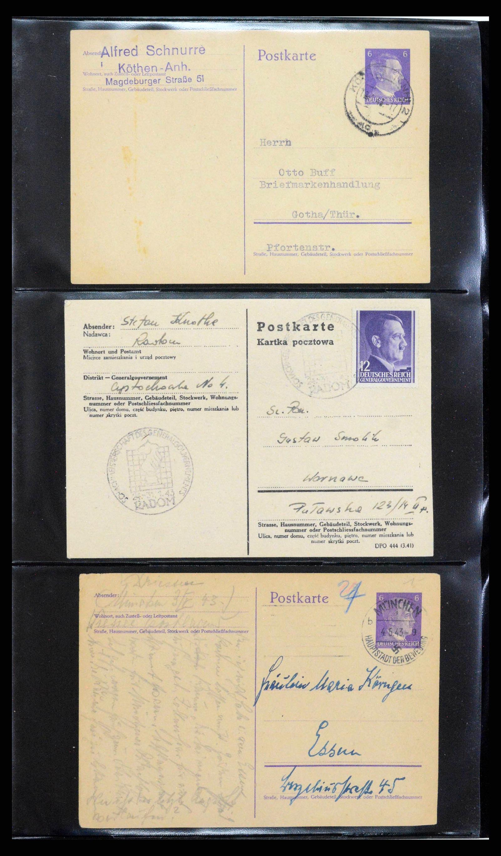 38646 0148 - Stamp collection 38646 Germany covers and cards 1940-1945.