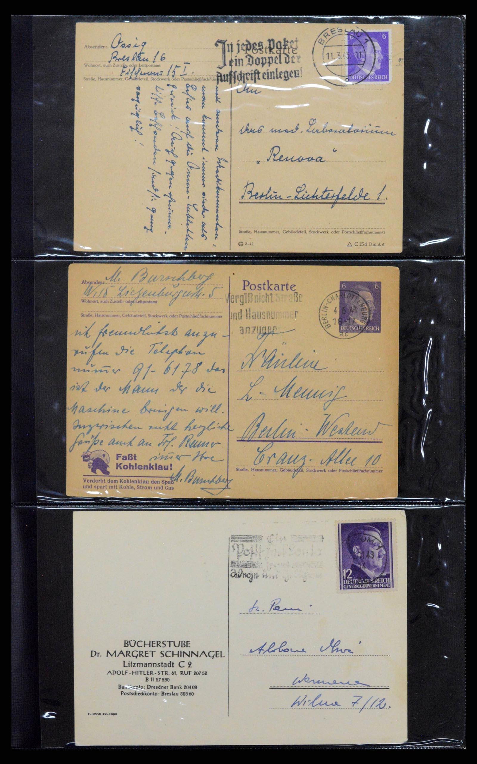 38646 0149 - Postzegelverzameling 38646 Duitsland brieven en kaarten 1940-1945.
