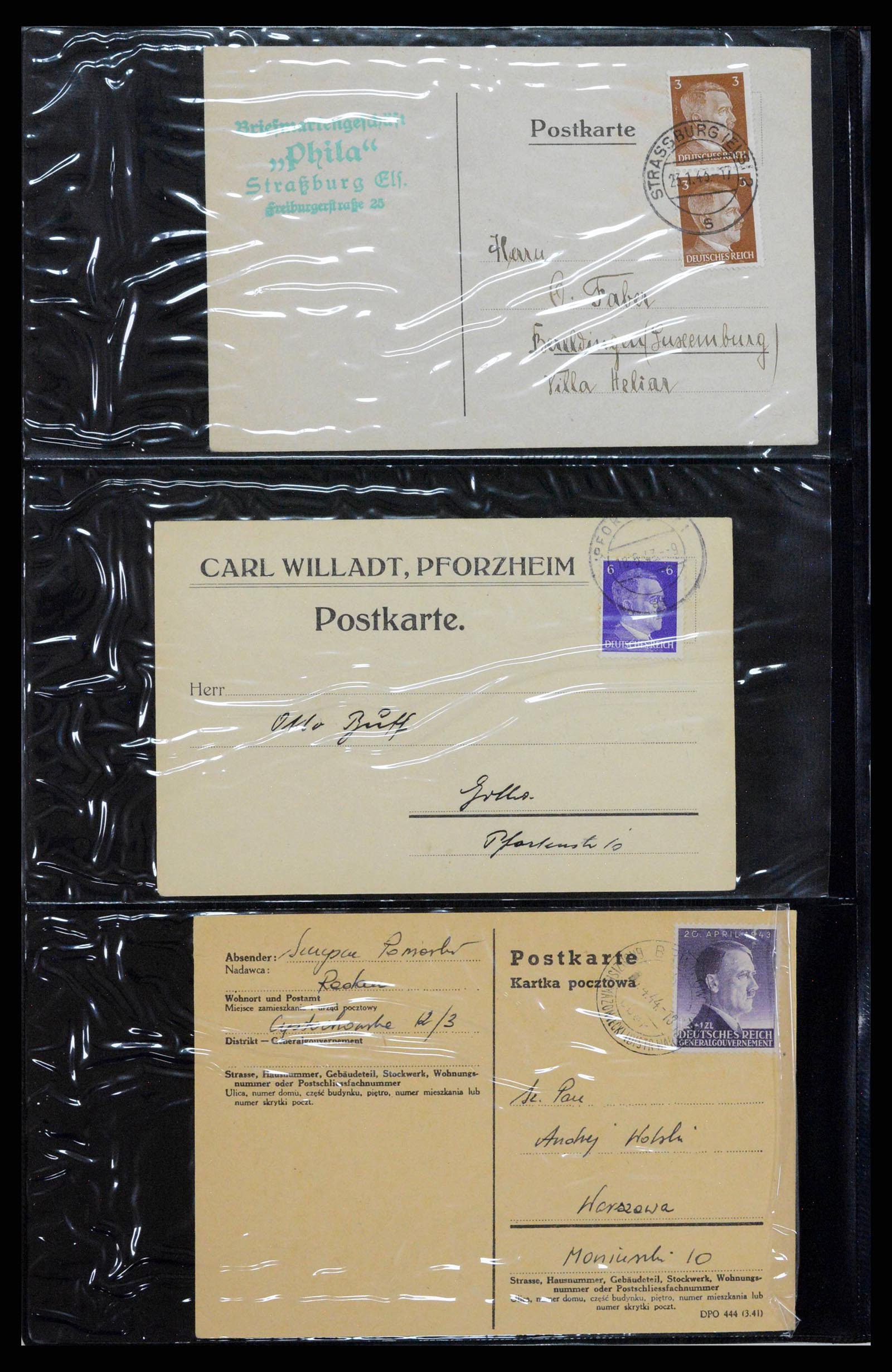 38646 0152 - Postzegelverzameling 38646 Duitsland brieven en kaarten 1940-1945.