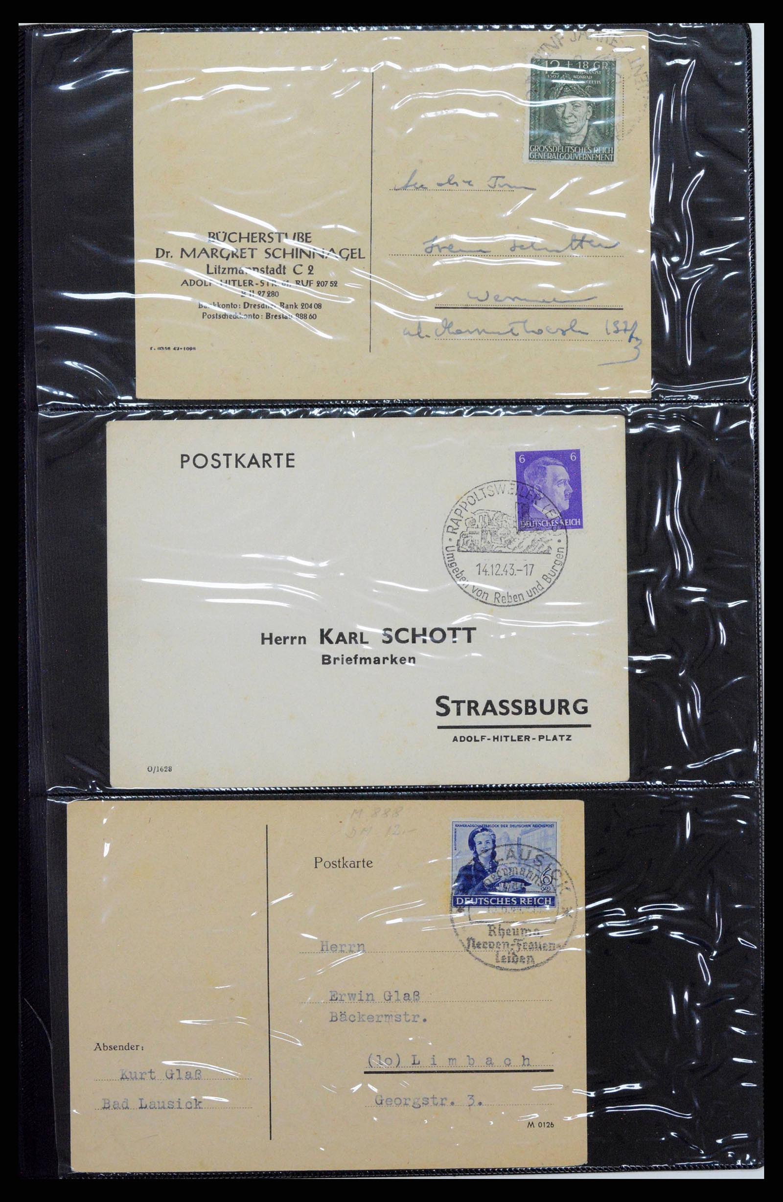 38646 0153 - Postzegelverzameling 38646 Duitsland brieven en kaarten 1940-1945.