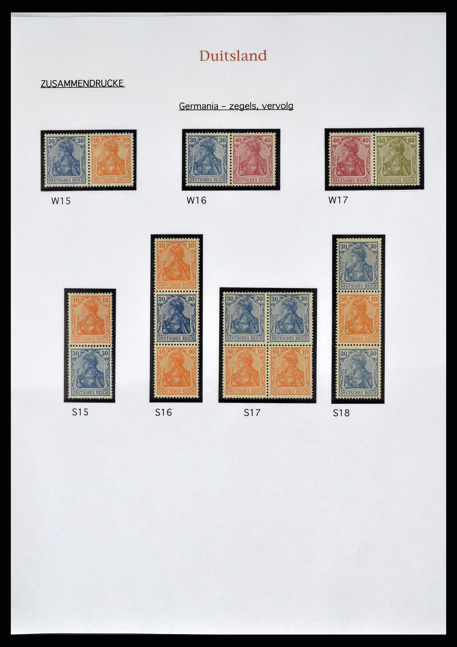 38650 0004 - Postzegelverzameling 38650 Duitse Rijk combinaties 1912-1942.