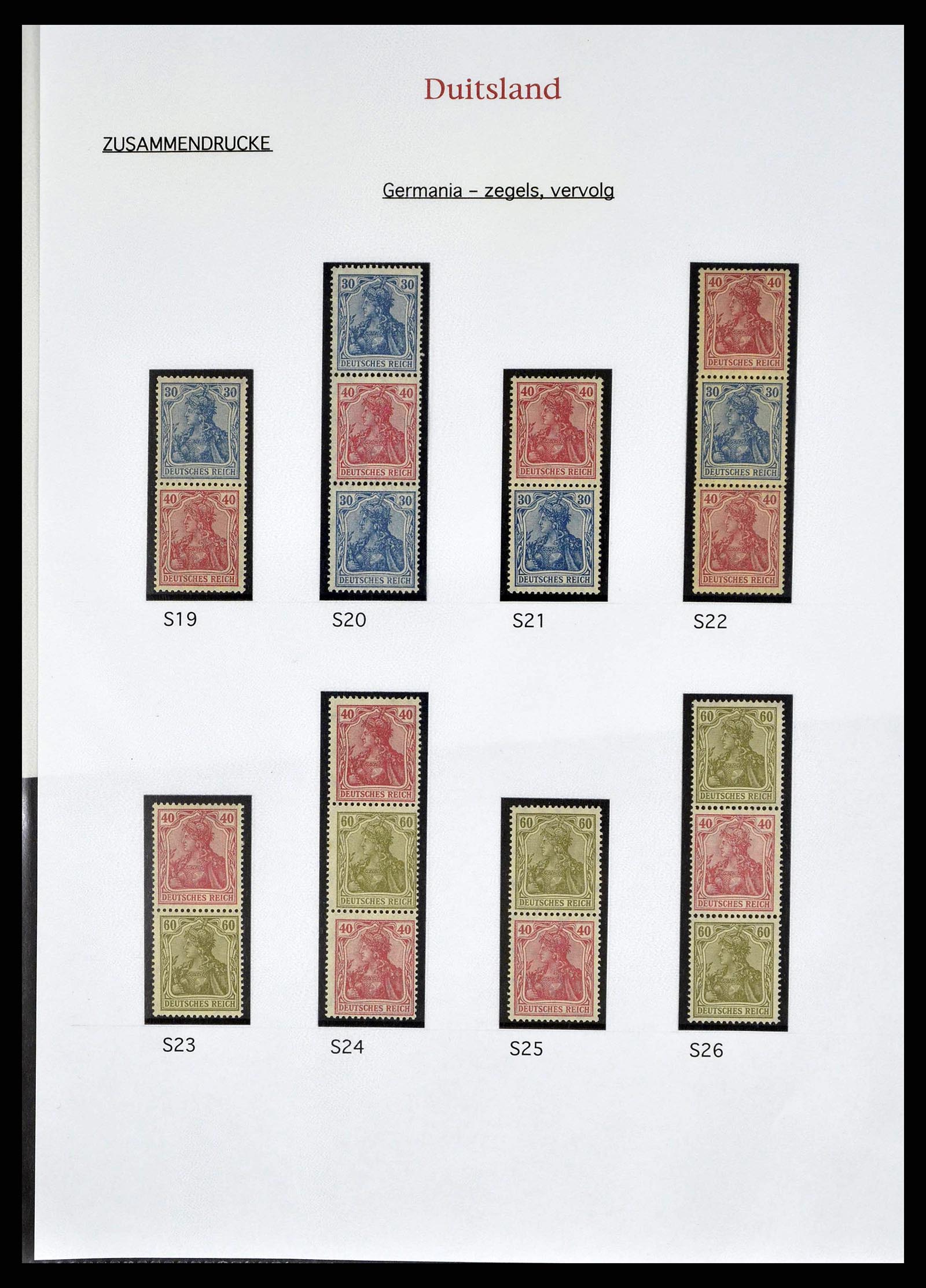 38650 0005 - Postzegelverzameling 38650 Duitse Rijk combinaties 1912-1942.