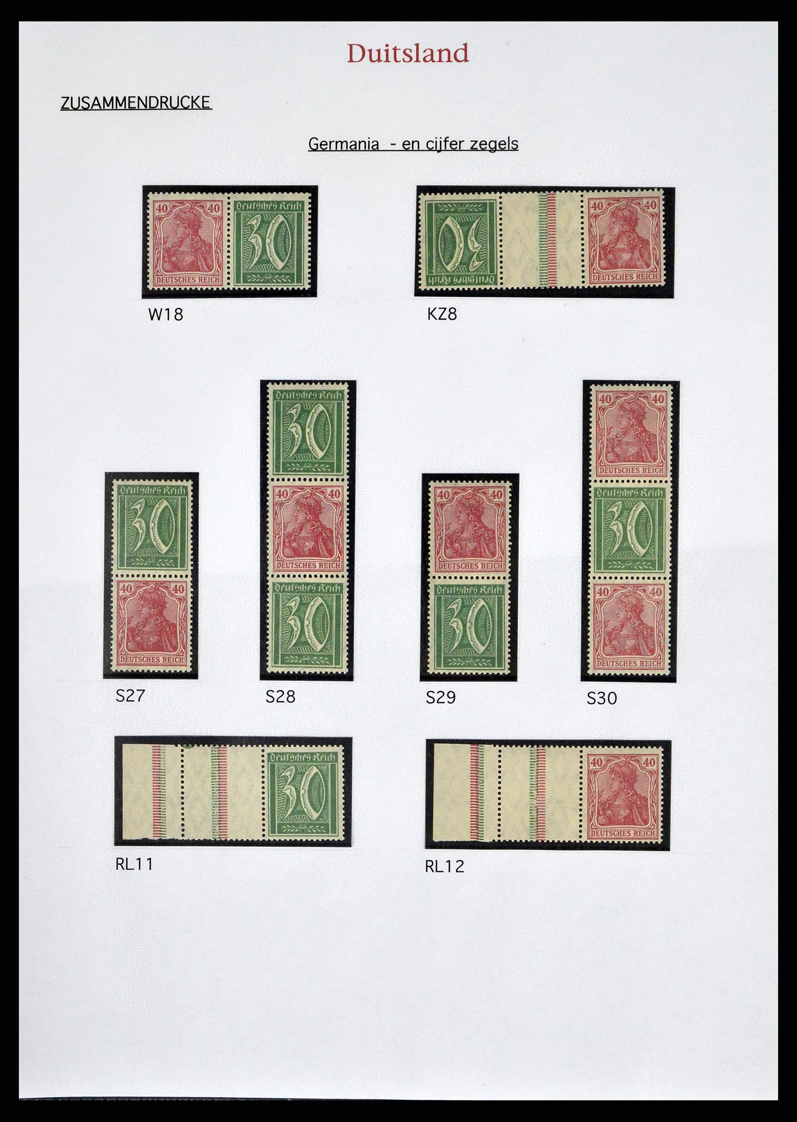 38650 0009 - Postzegelverzameling 38650 Duitse Rijk combinaties 1912-1942.
