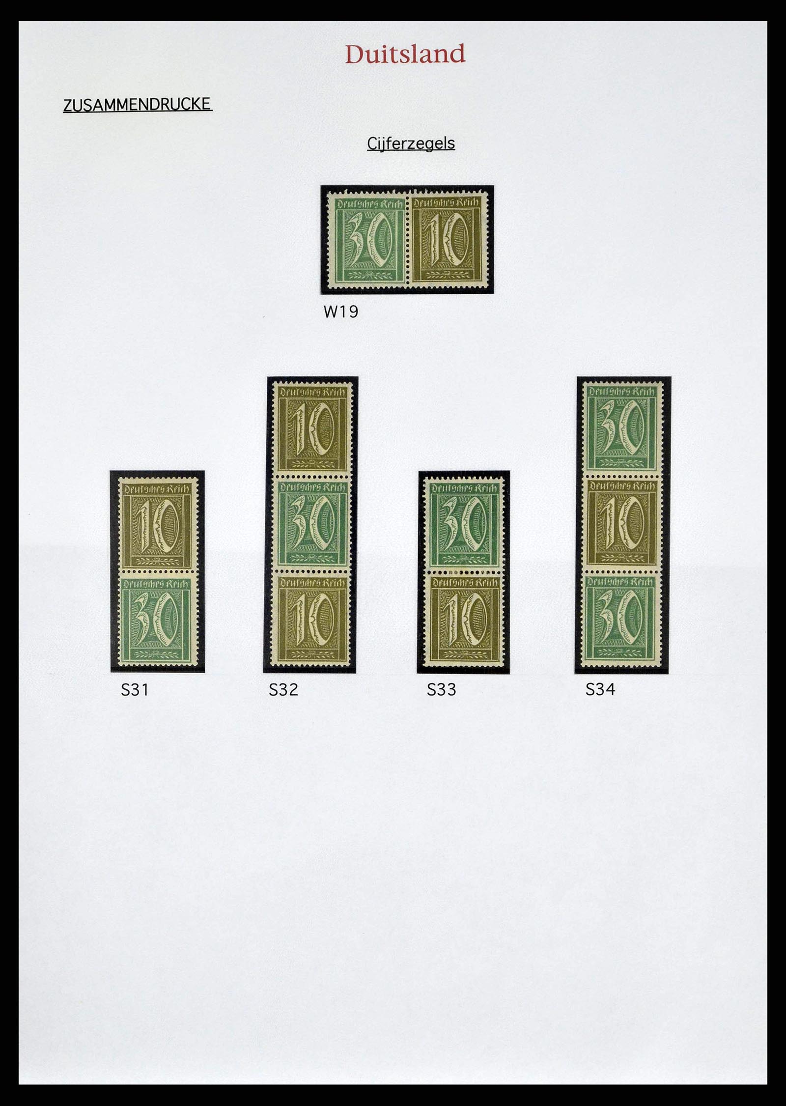 38650 0010 - Stamp collection 38650 German Reich combinations 1912-1942.