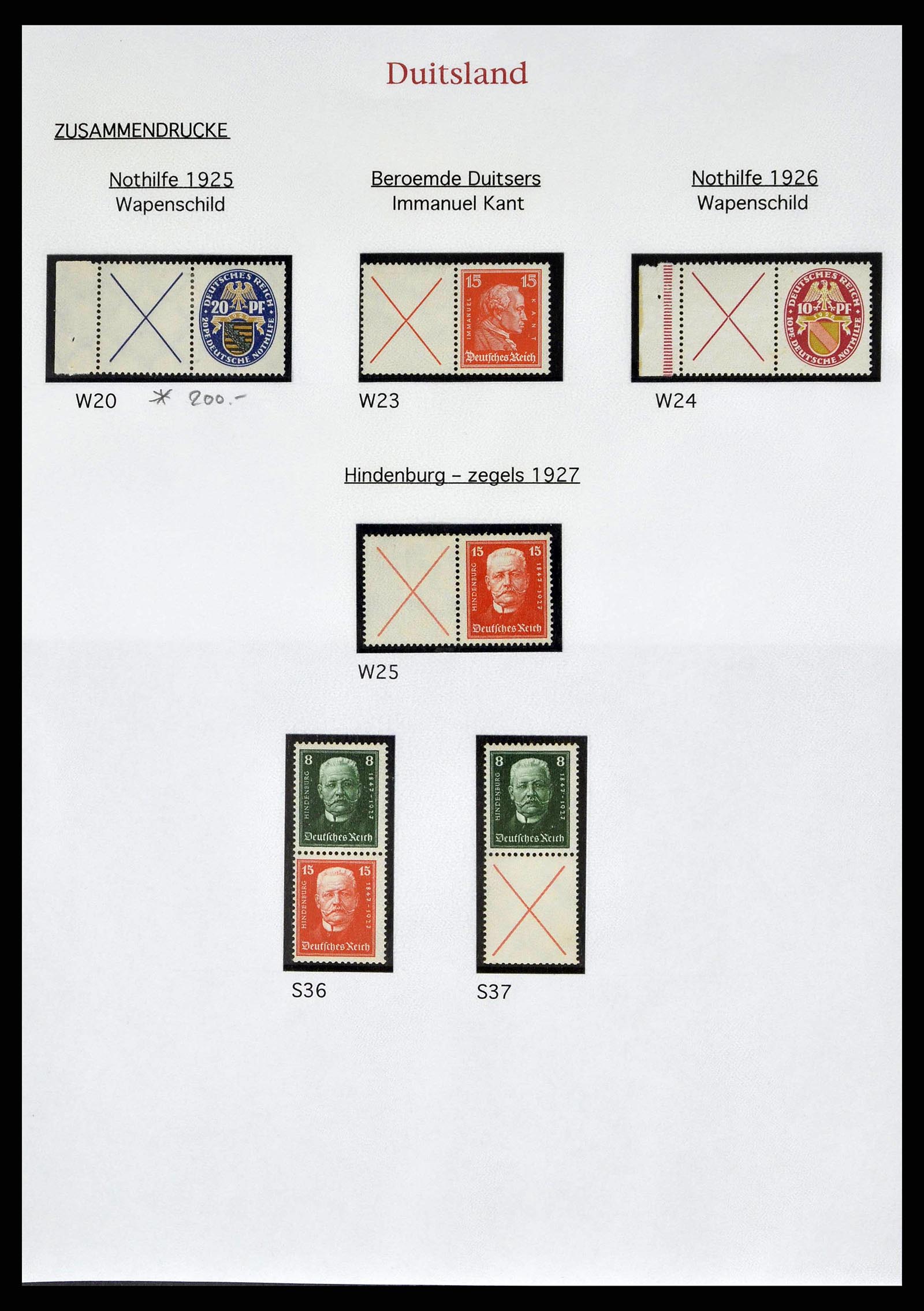 38650 0012 - Postzegelverzameling 38650 Duitse Rijk combinaties 1912-1942.