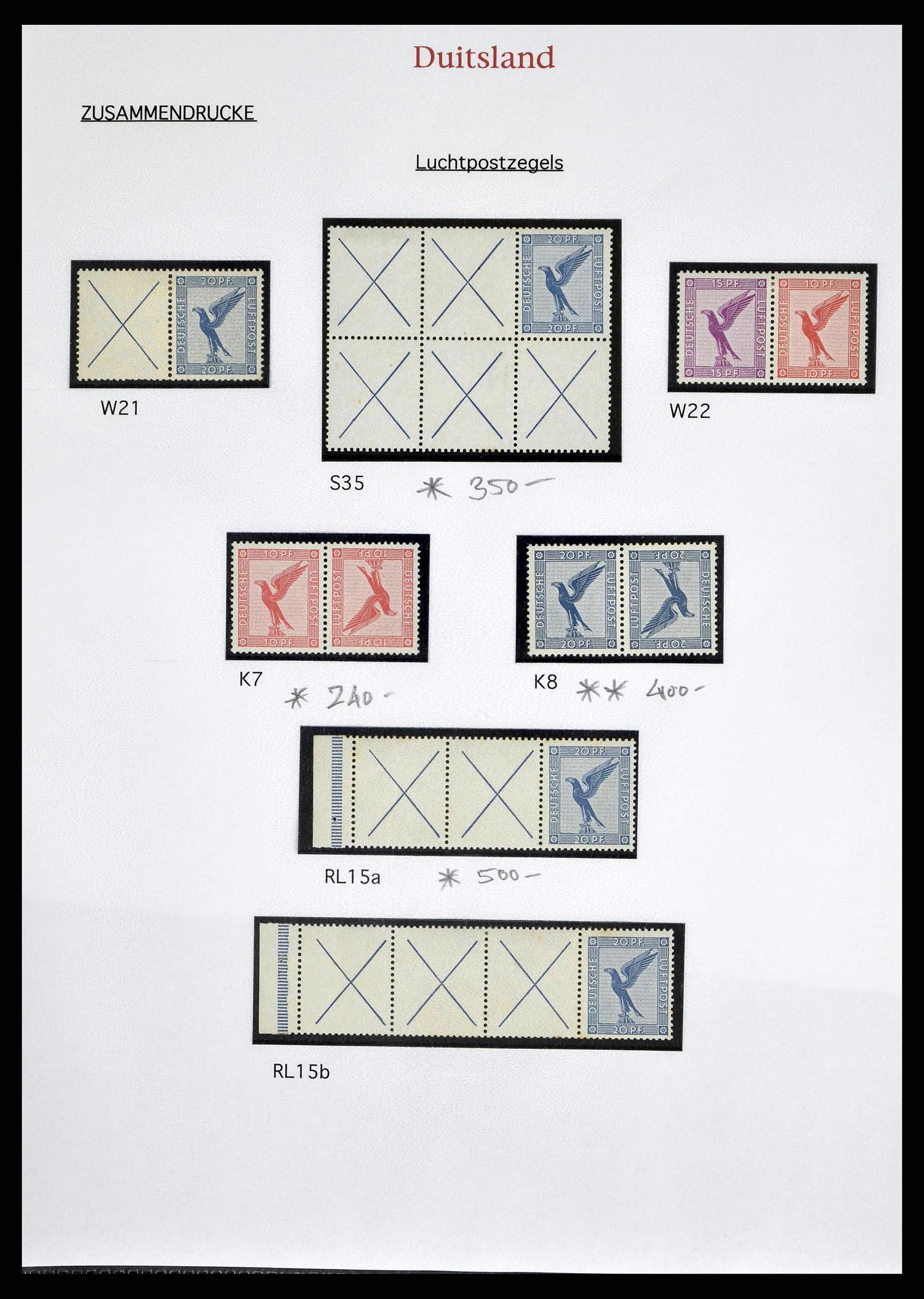 38650 0013 - Postzegelverzameling 38650 Duitse Rijk combinaties 1912-1942.