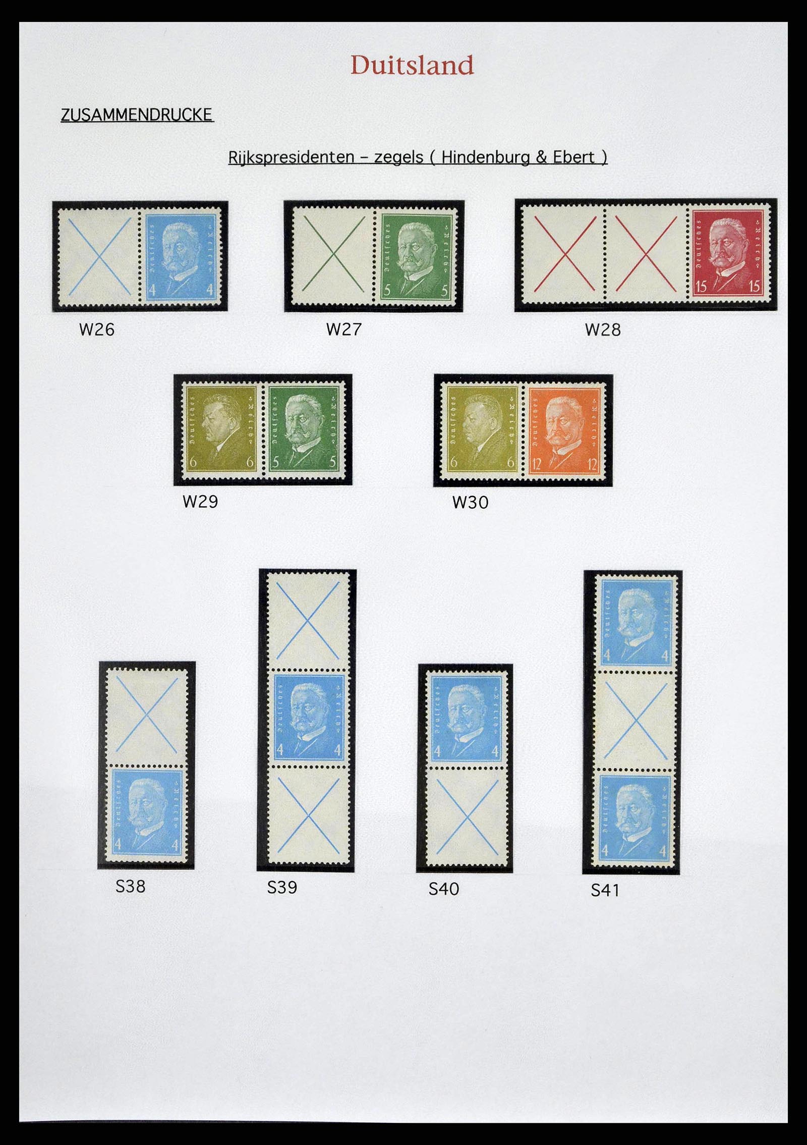 38650 0014 - Postzegelverzameling 38650 Duitse Rijk combinaties 1912-1942.