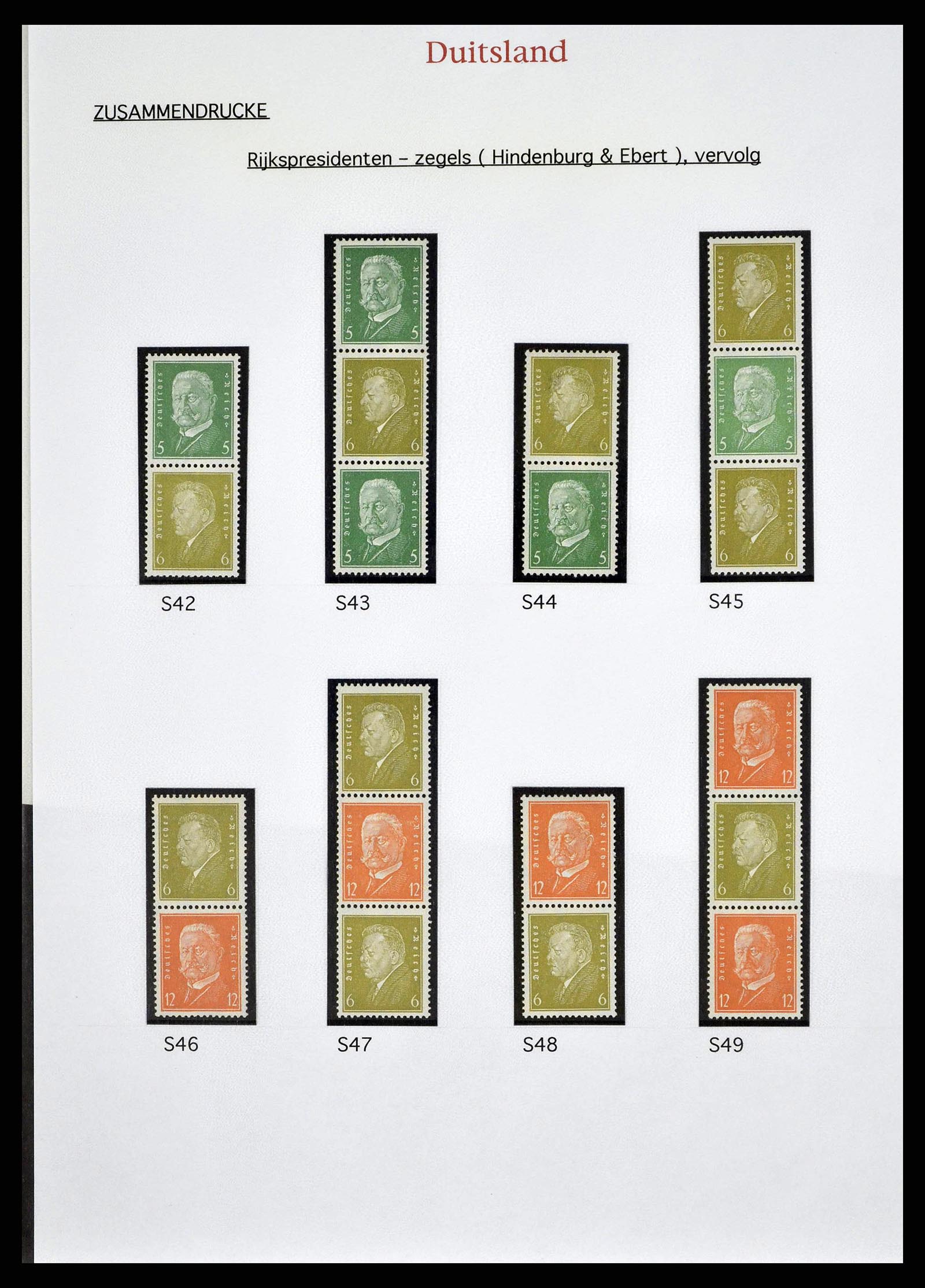 38650 0015 - Postzegelverzameling 38650 Duitse Rijk combinaties 1912-1942.