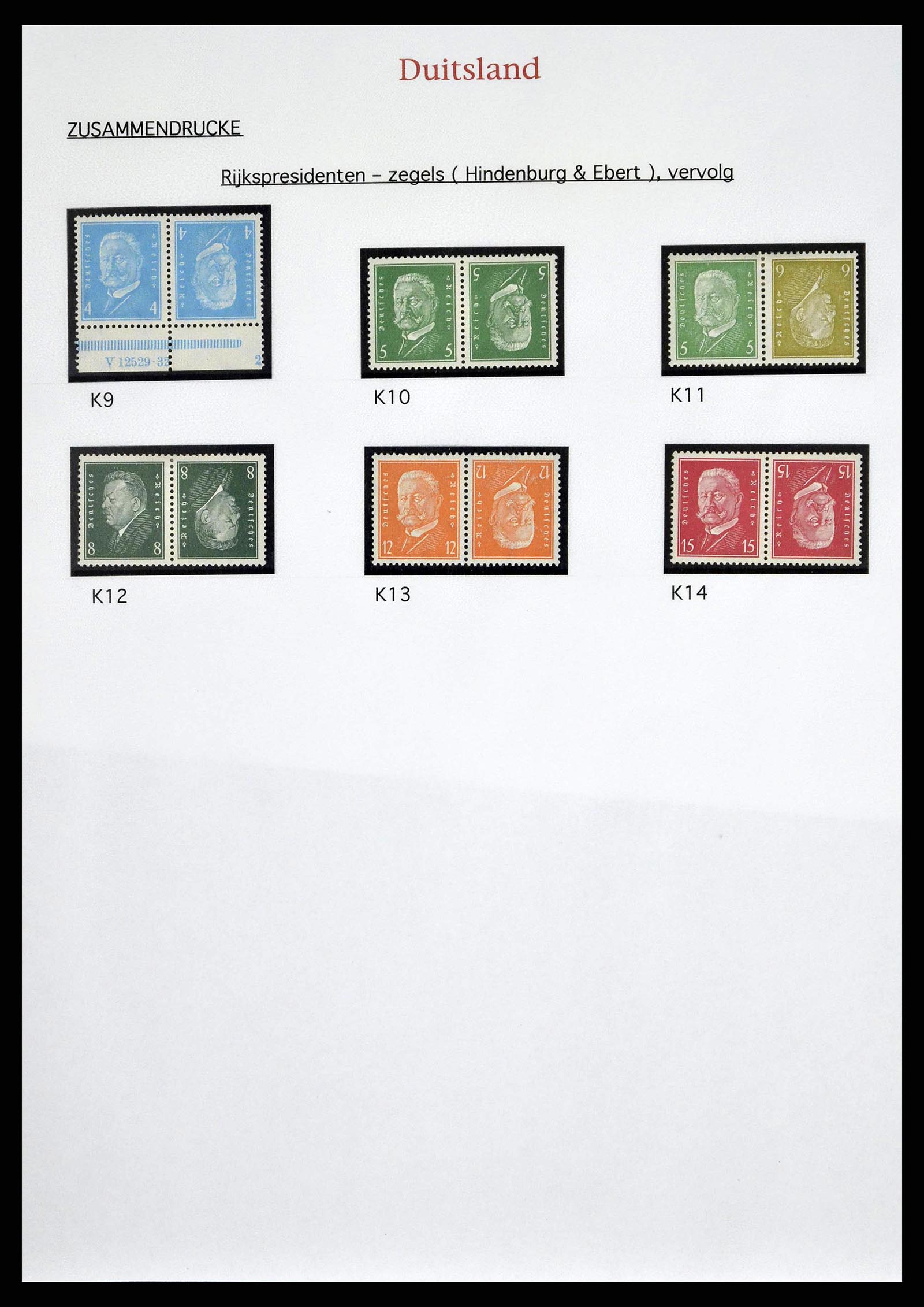 38650 0016 - Postzegelverzameling 38650 Duitse Rijk combinaties 1912-1942.