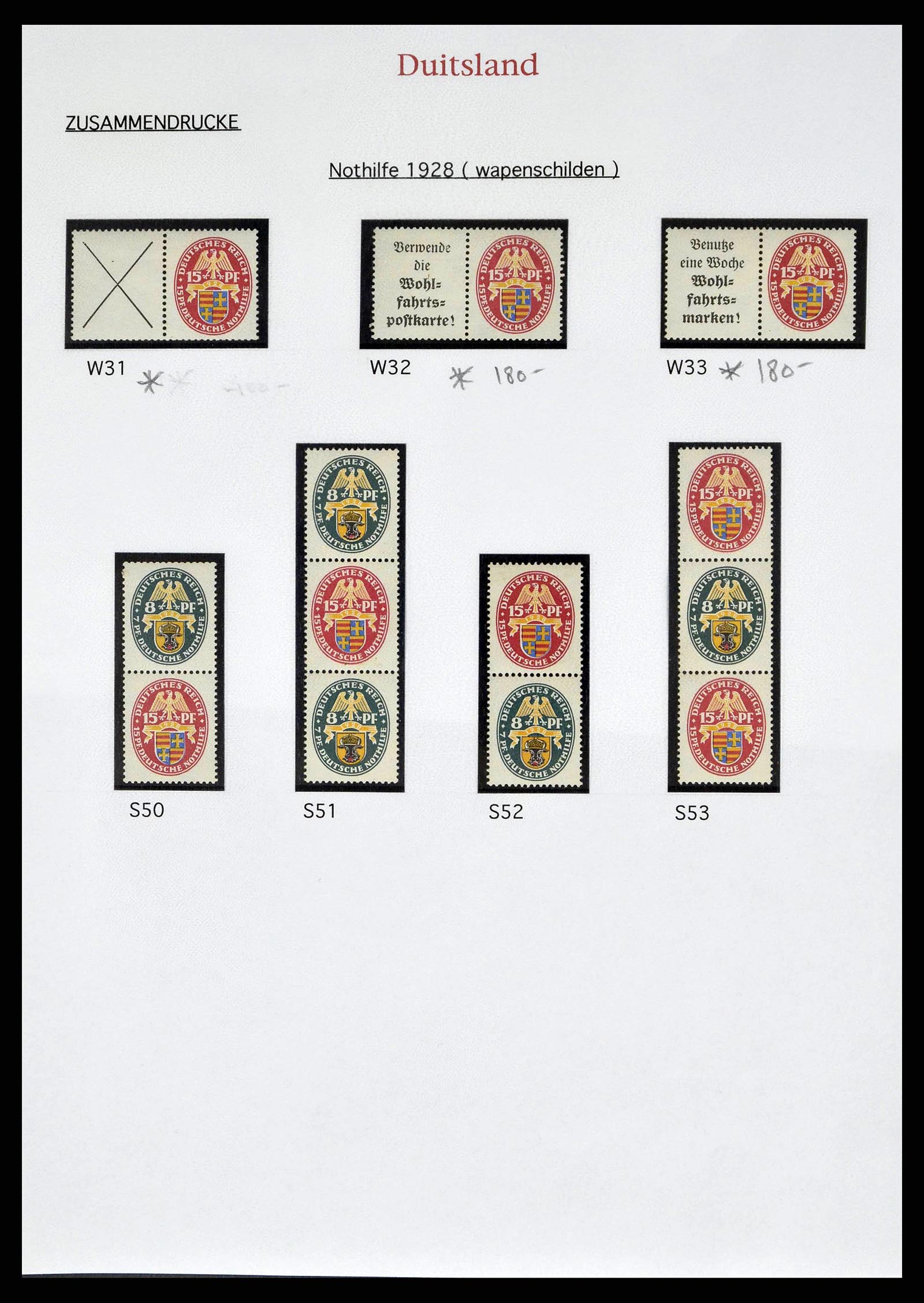 38650 0017 - Stamp collection 38650 German Reich combinations 1912-1942.